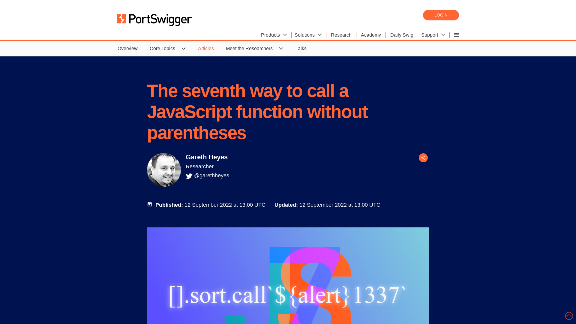 The seventh way to call a JavaScript function without parentheses | PortSwigger Research