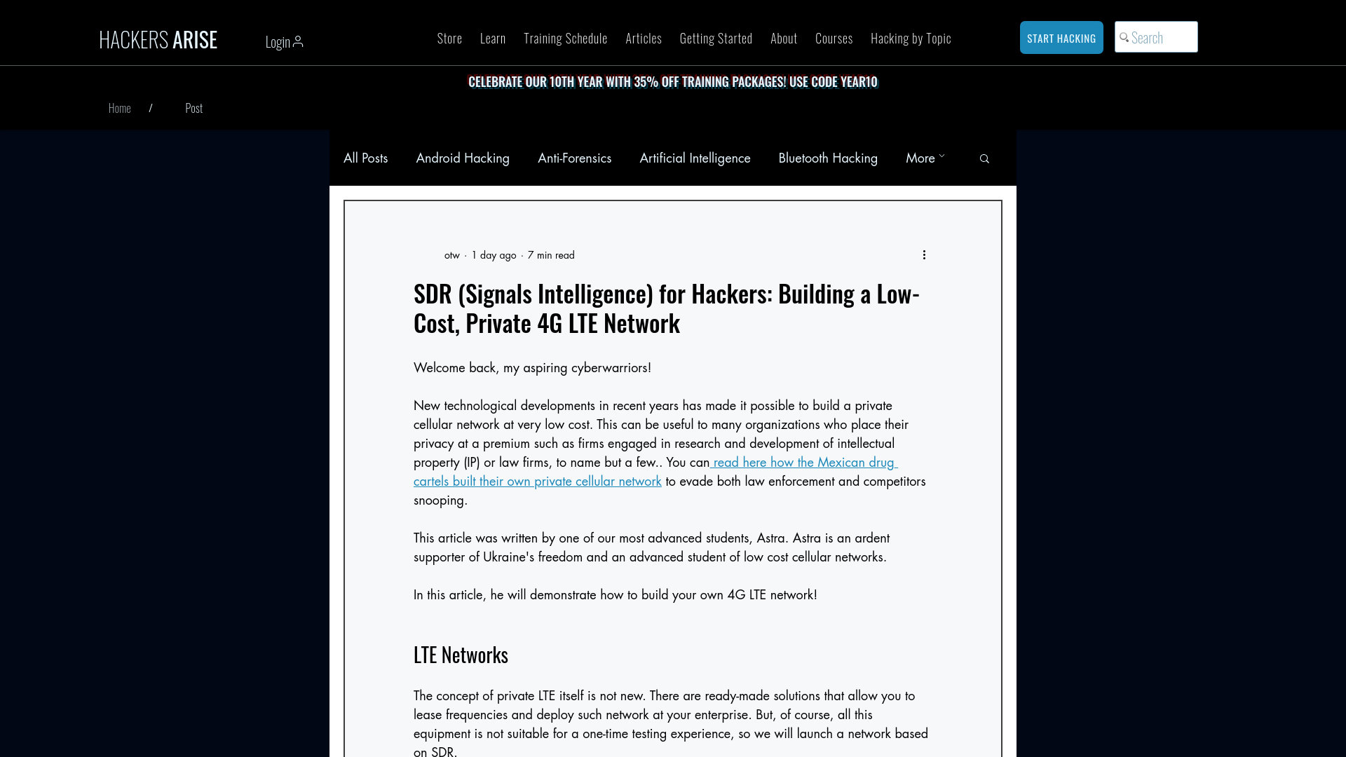 SDR (Signals Intelligence) for Hackers: Building a Low- Cost, Private 4G LTE Network