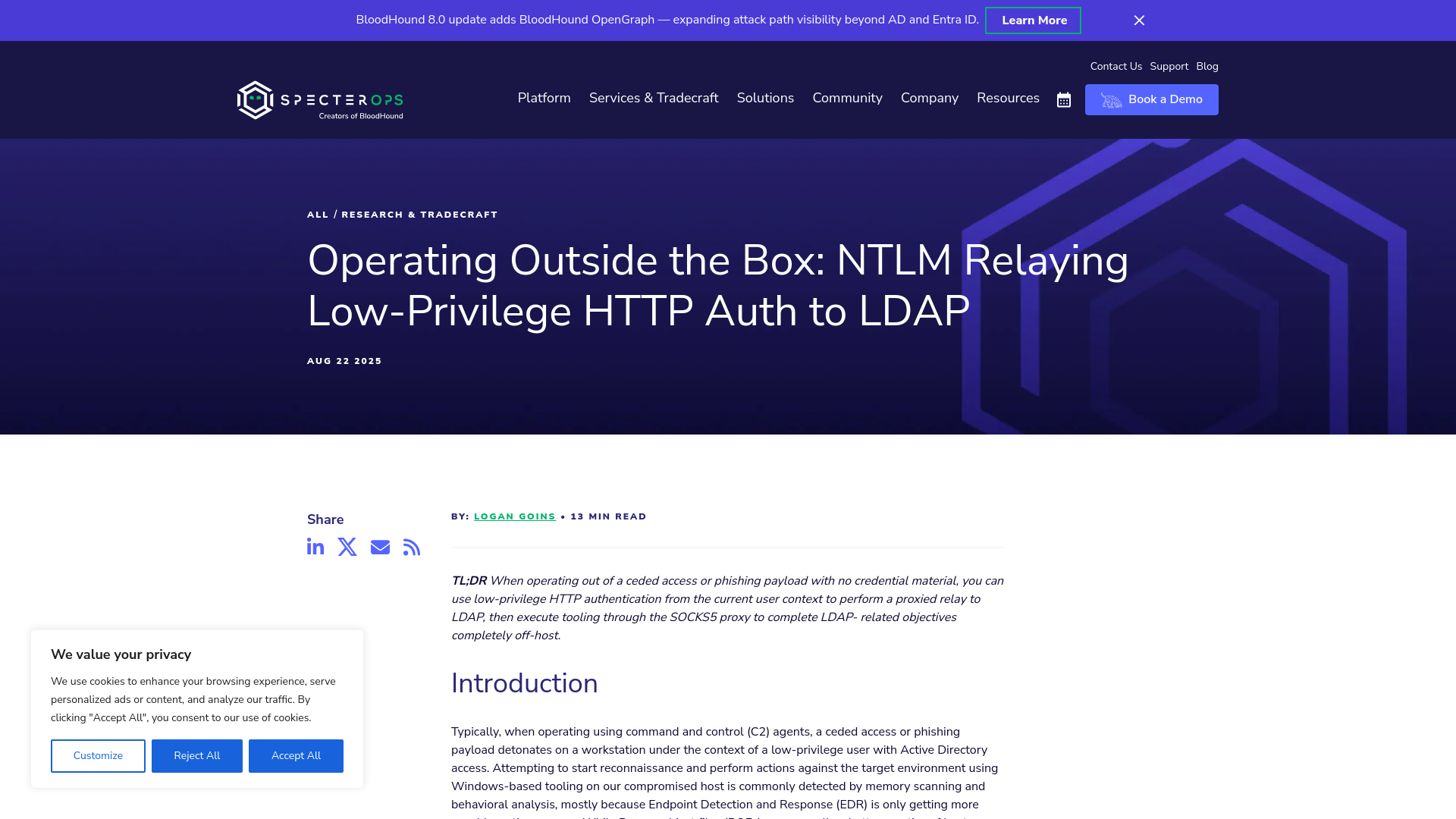 Operating Outside the Box: NTLM Relaying Low-Privilege HTTP Auth to LDAP - SpecterOps