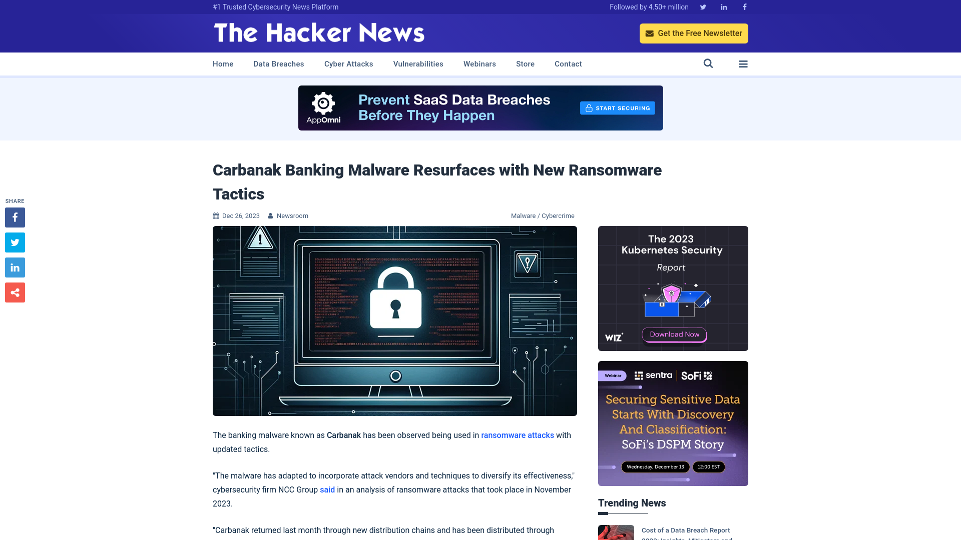 Carbanak Banking Malware Resurfaces with New Ransomware Tactics