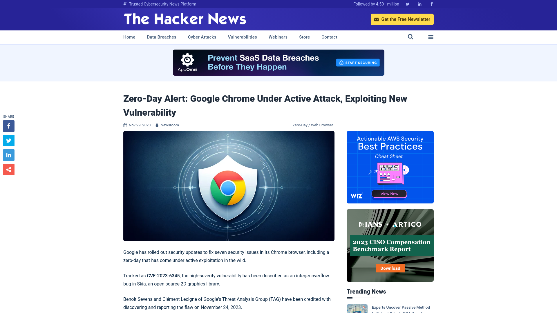 Zero-Day Alert: Google Chrome Under Active Attack, Exploiting New Vulnerability