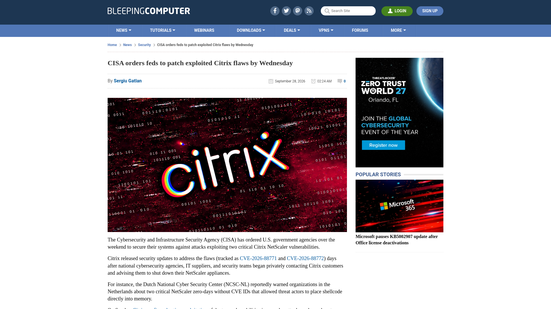 CISA orders feds to patch exploited Citrix flaws by Wednesday