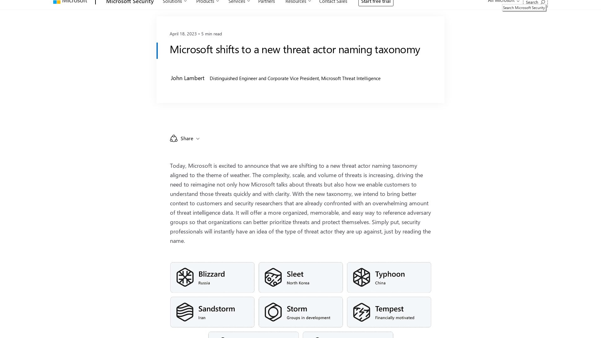 Microsoft shifts to a new threat actor naming taxonomy - Microsoft Security Blog