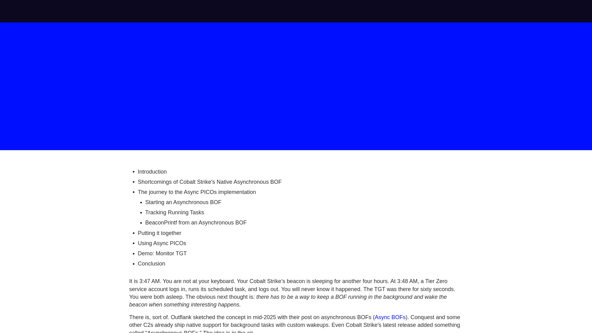Async PICOs and Custom Beacon Wakeups in Cobalt Strike | NCC Group