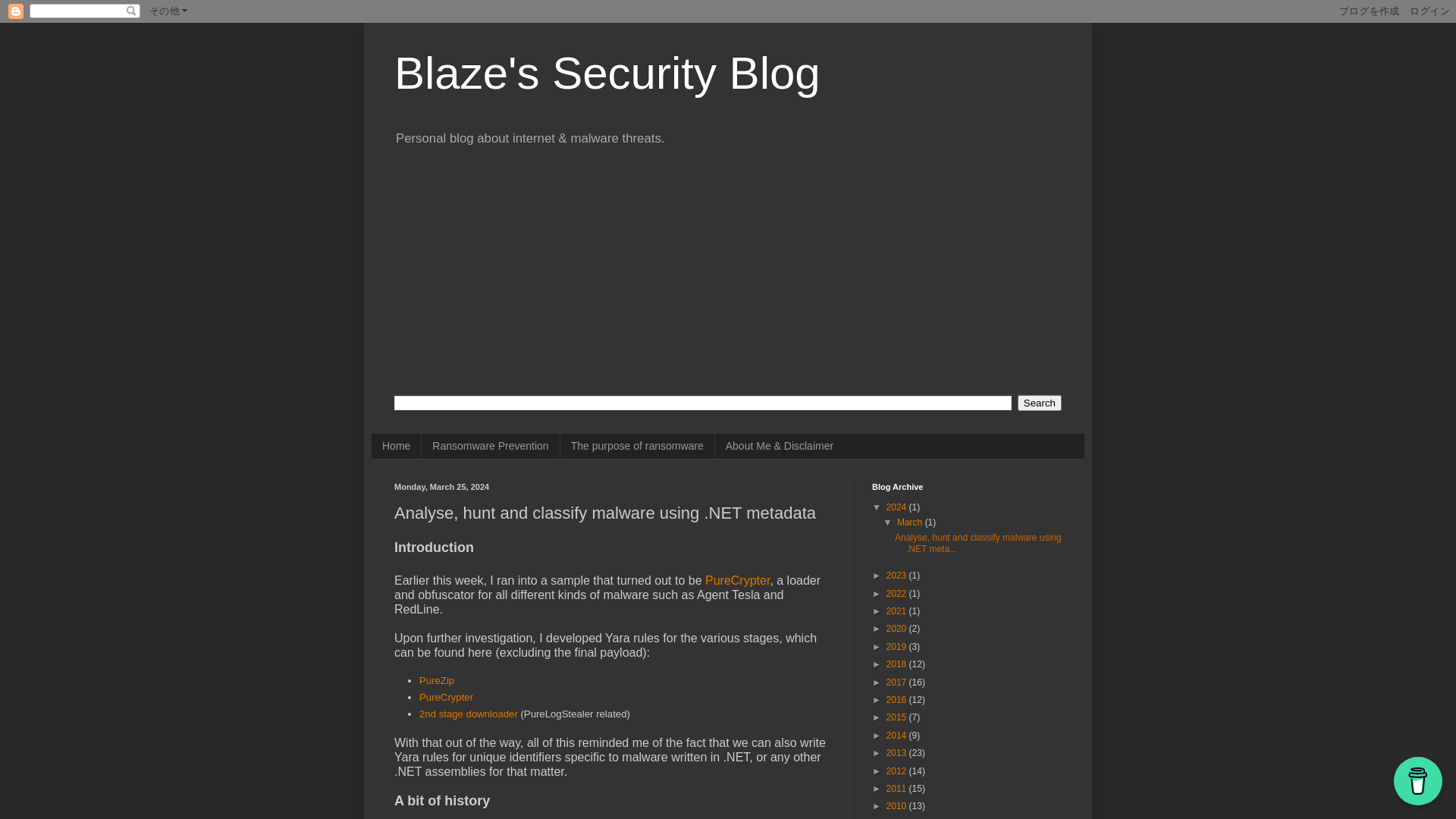 Blaze's Security Blog: Analyse, hunt and classify malware using .NET metadata