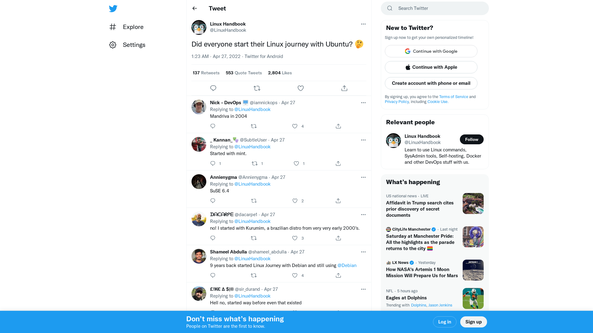 Linux Handbook on Twitter: "Did everyone start their Linux journey with Ubuntu? 🤔" / Twitter