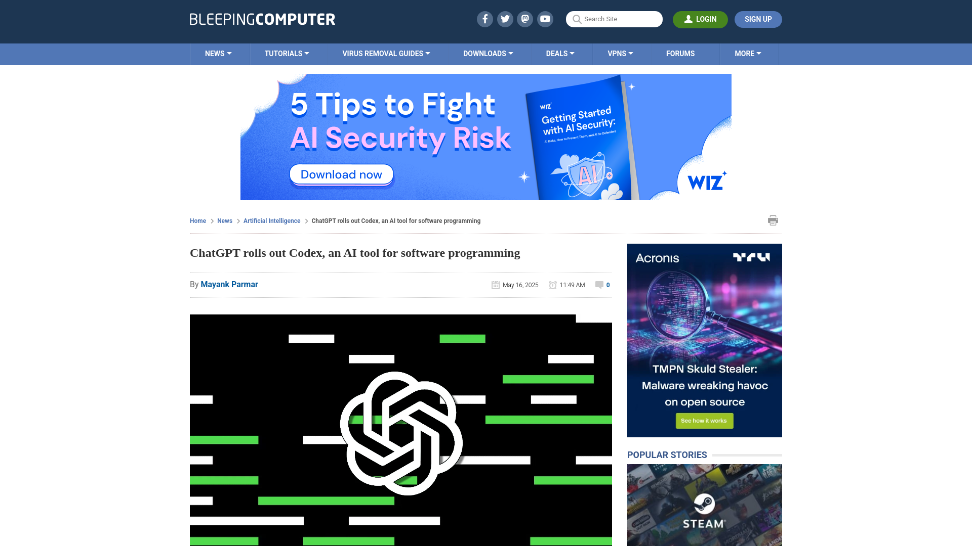 ChatGPT rolls out Codex, an AI tool for software programming