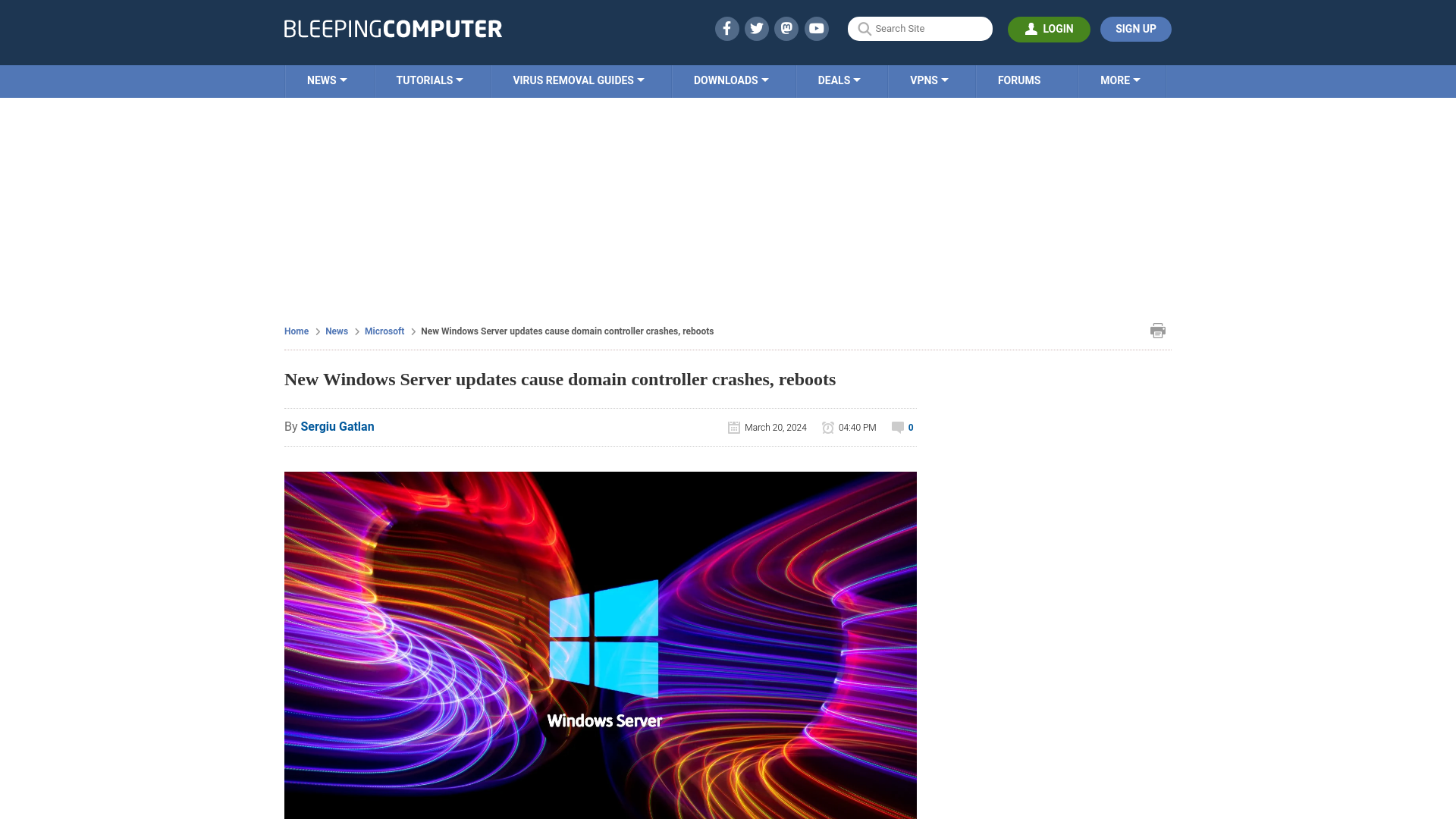 New Windows Server updates cause domain controller crashes, reboots