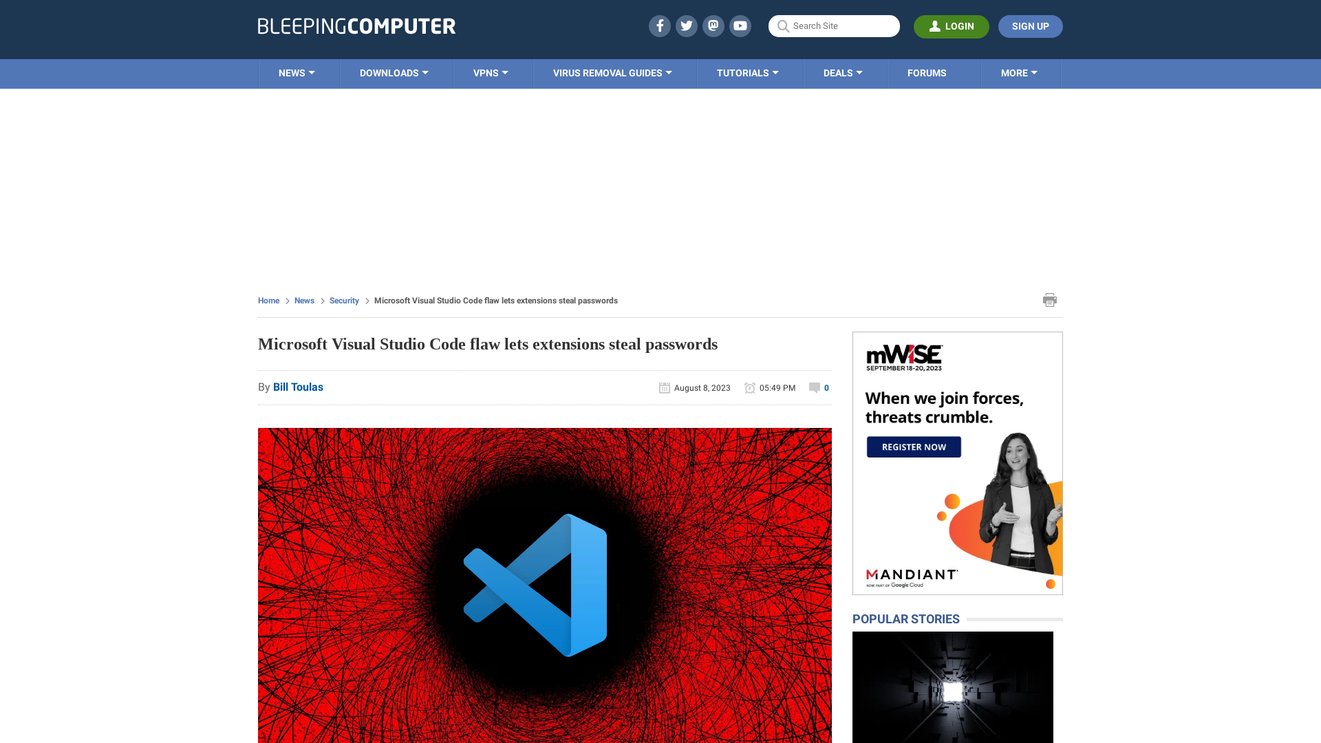 Microsoft Visual Studio Code flaw lets extensions steal passwords