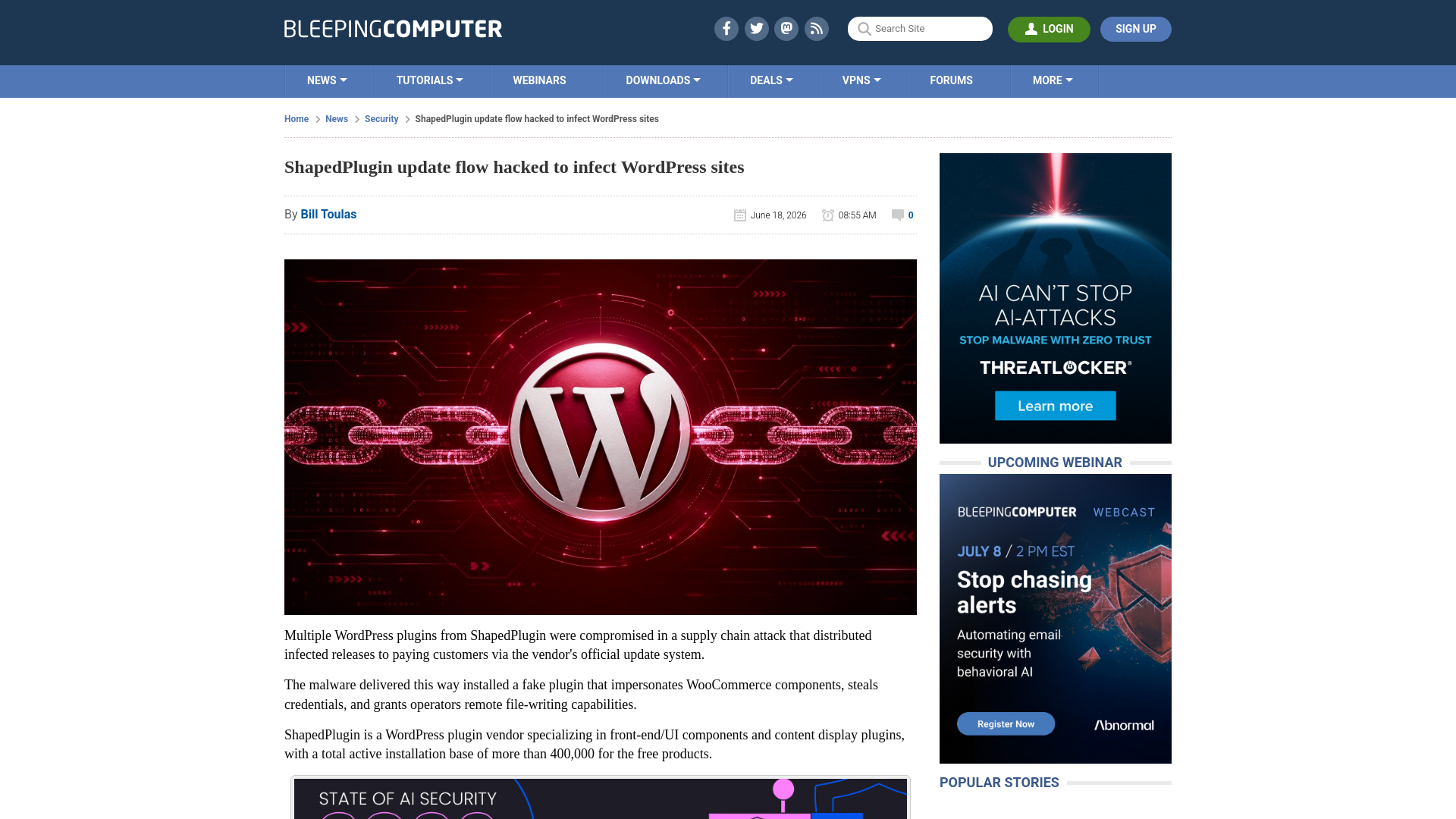 ShapedPlugin update flow hacked to infect WordPress sites