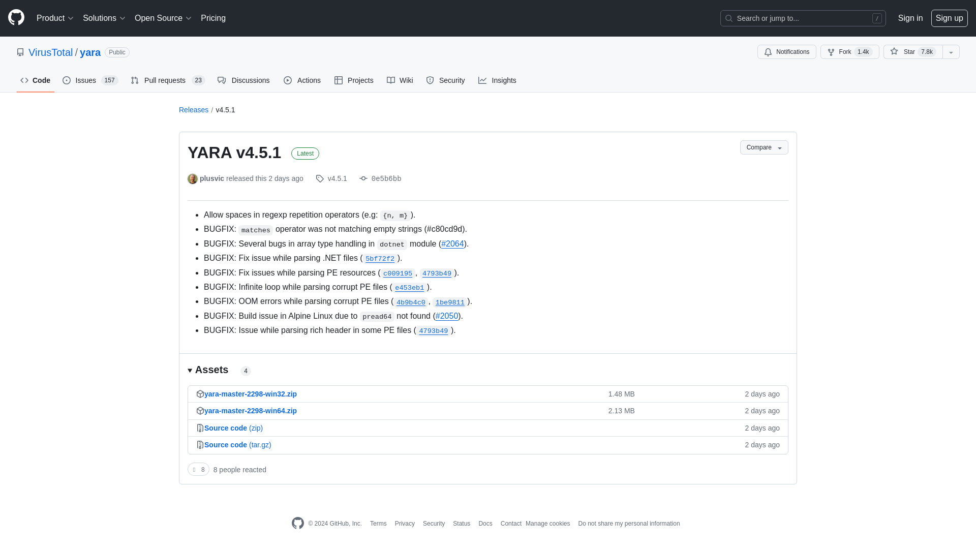 Release YARA v4.5.1 · VirusTotal/yara · GitHub