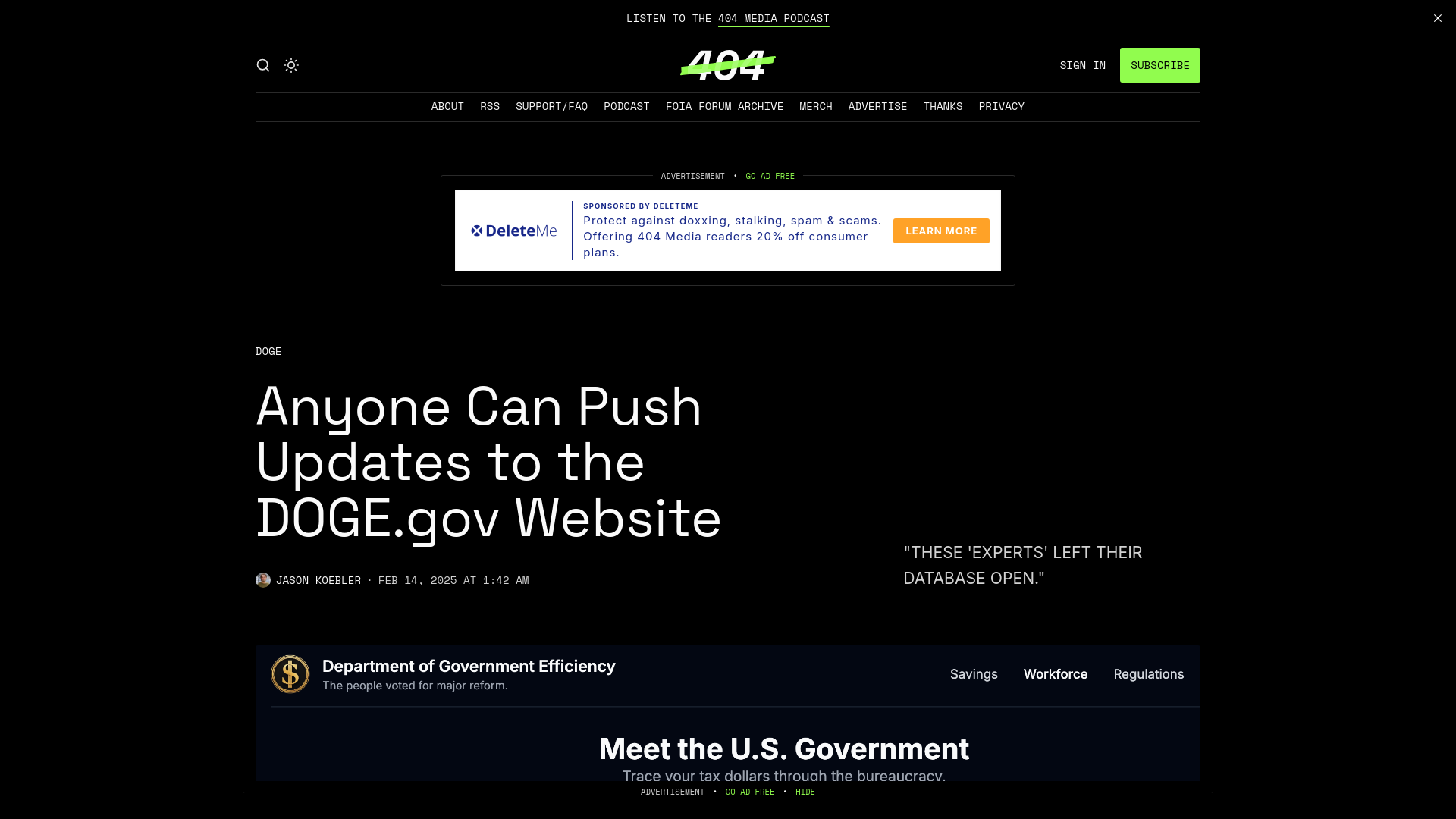 Anyone Can Push Updates to the DOGE.gov Website