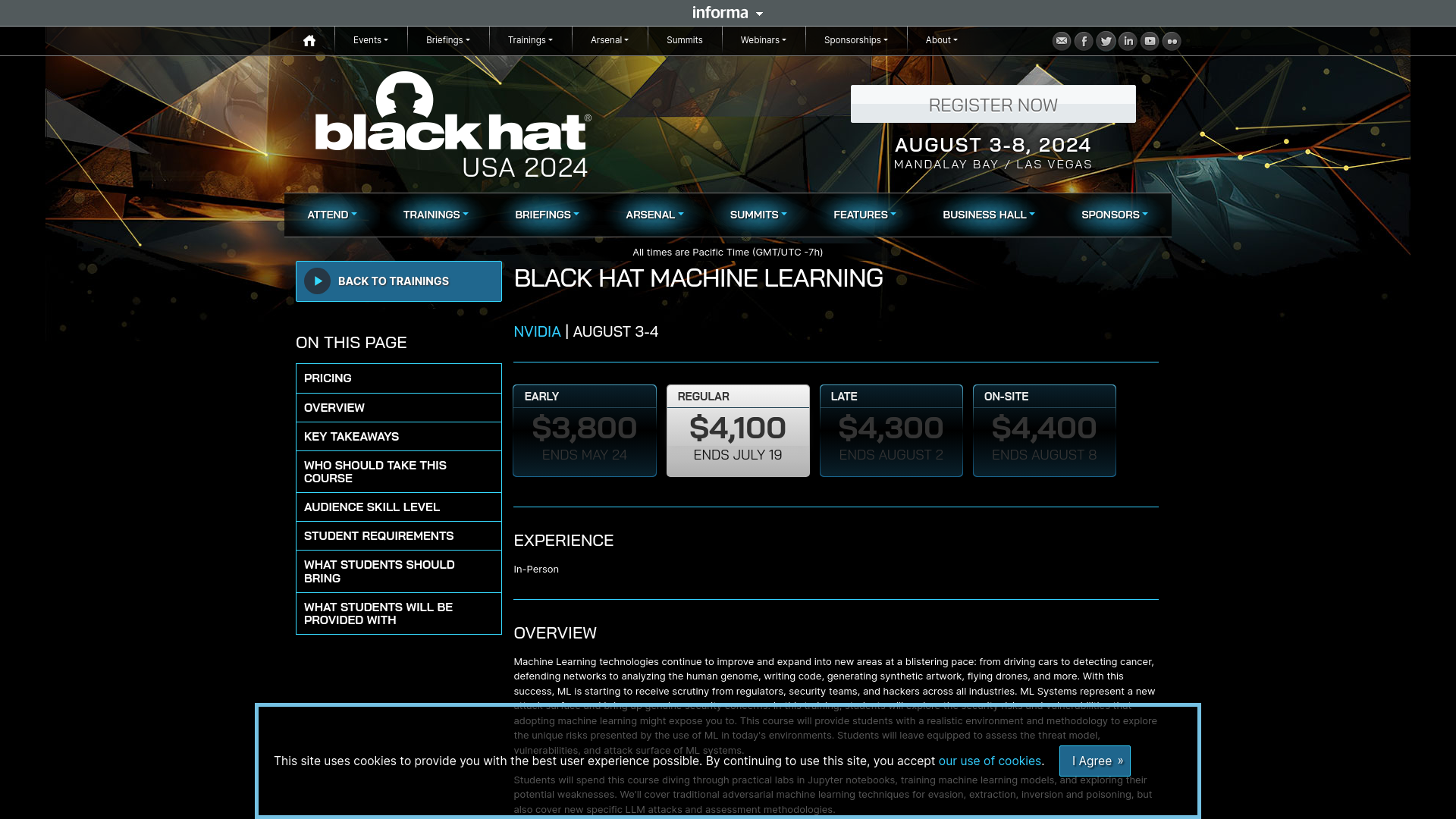 Black Hat Machine Learning - Black Hat USA 2024 | Trainings Schedule