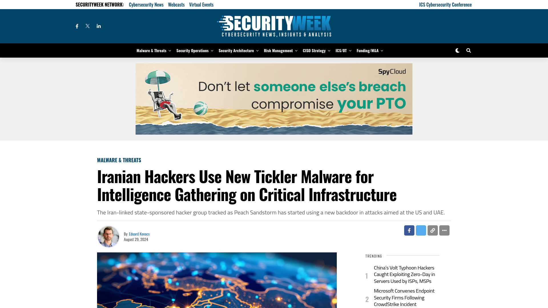 Iranian Hackers Use New Tickler Malware for Intelligence Gathering on Critical Infrastructure - SecurityWeek