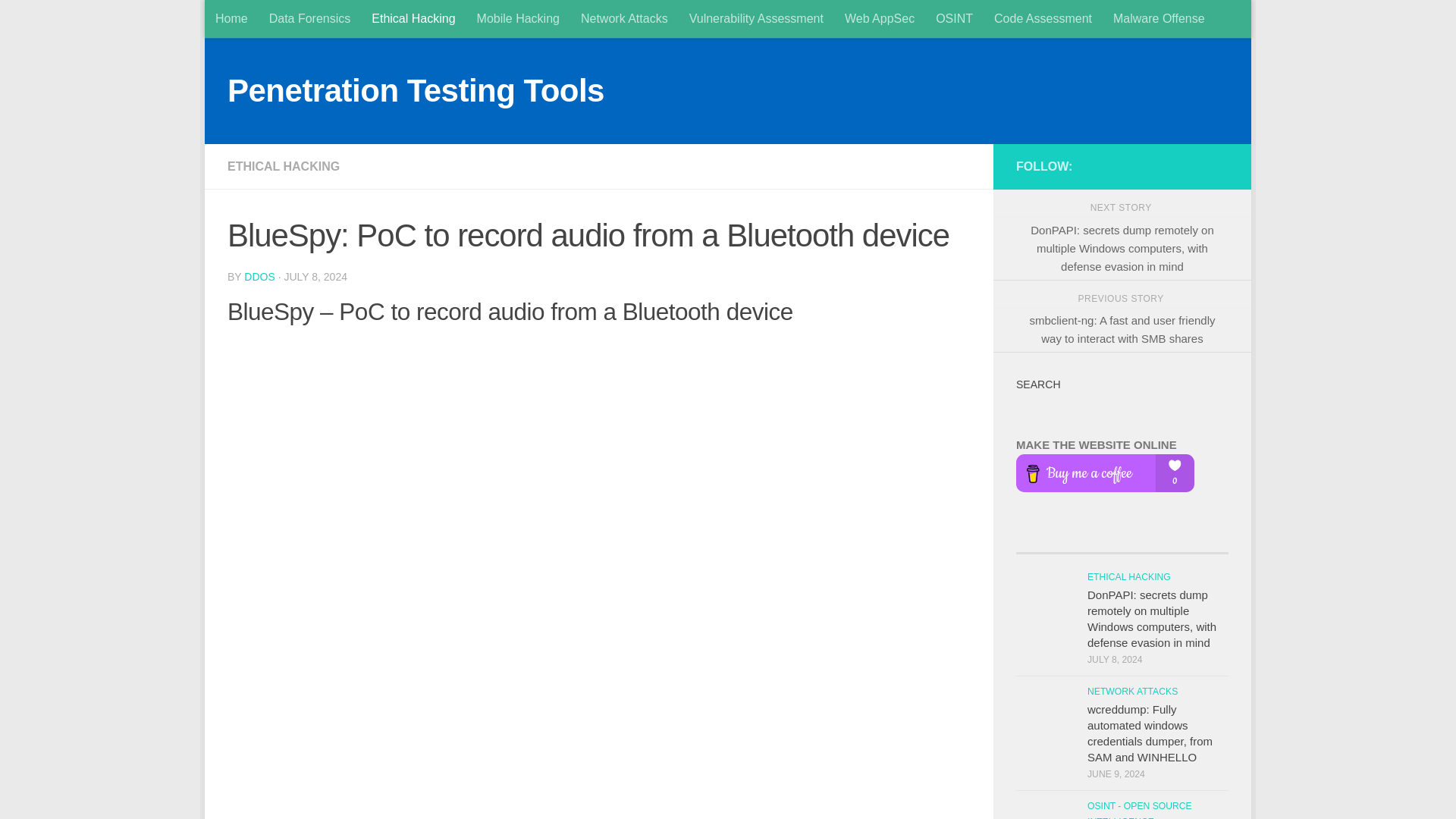 BlueSpy: PoC to record audio from a Bluetooth device