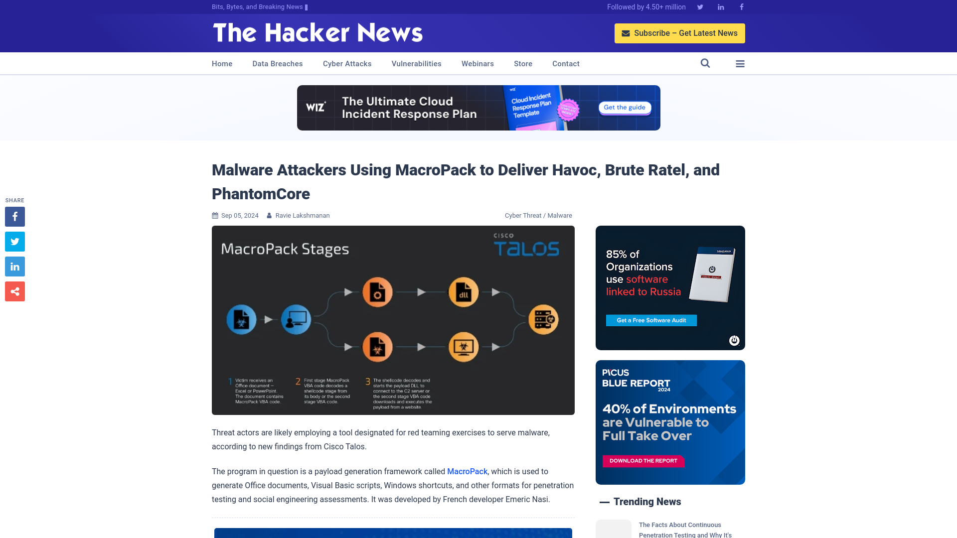 Malware Attackers Using MacroPack to Deliver Havoc, Brute Ratel, and PhantomCore