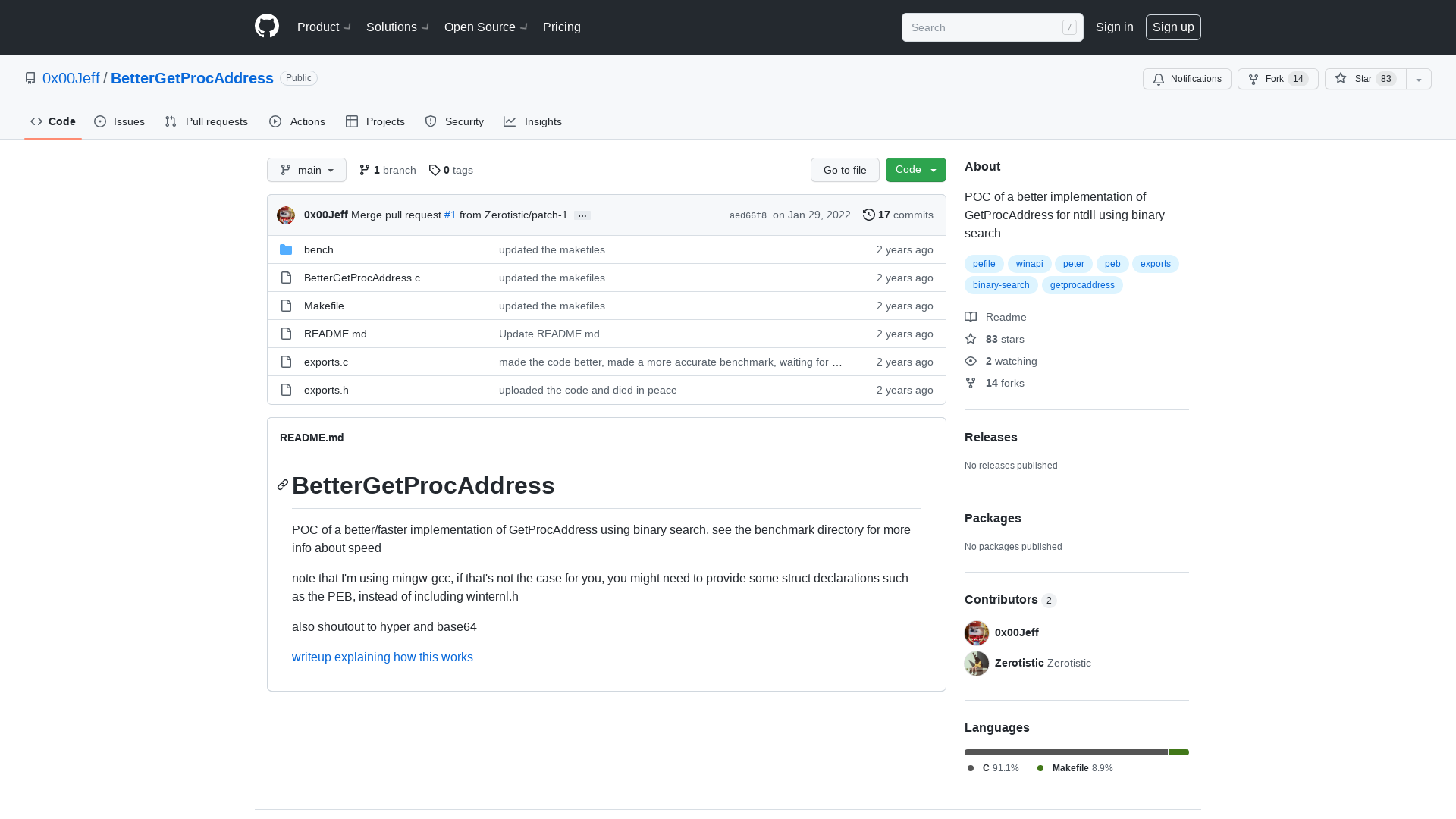 GitHub - 0x00Jeff/BetterGetProcAddress: POC of a better implementation of GetProcAddress for ntdll using binary search