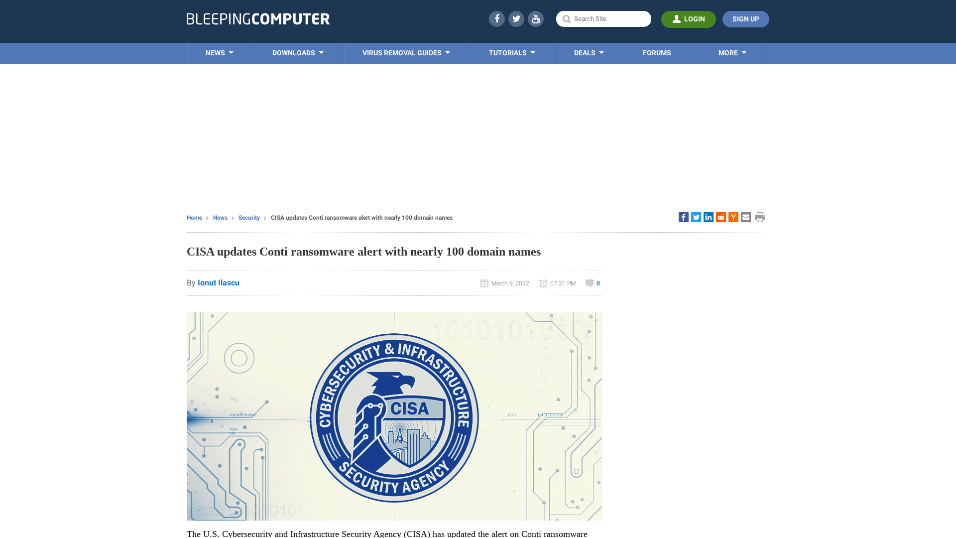 CISA updates Conti ransomware alert with nearly 100 domain names
