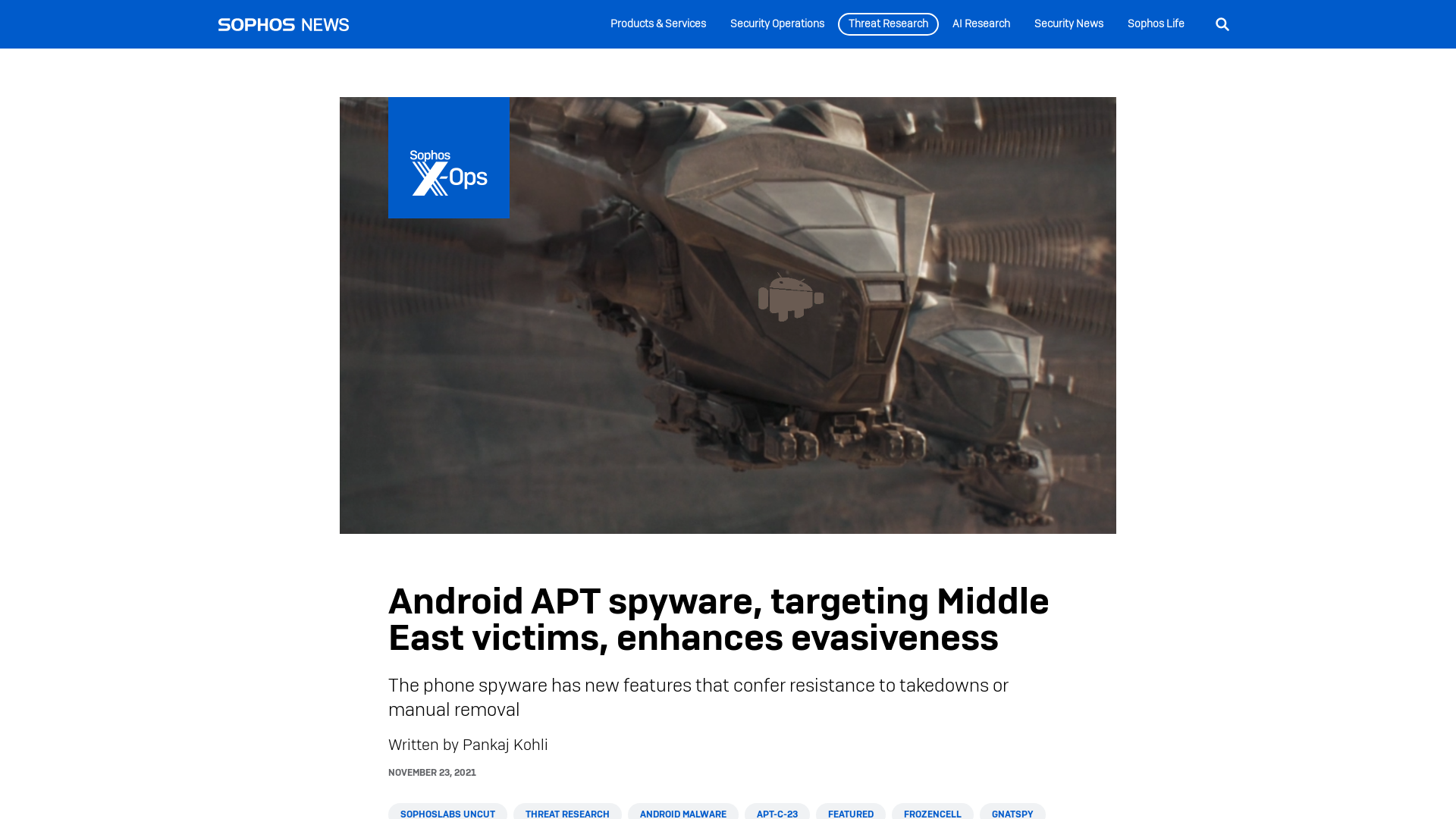 Android APT spyware, targeting Middle East victims, enhances evasiveness – Sophos News