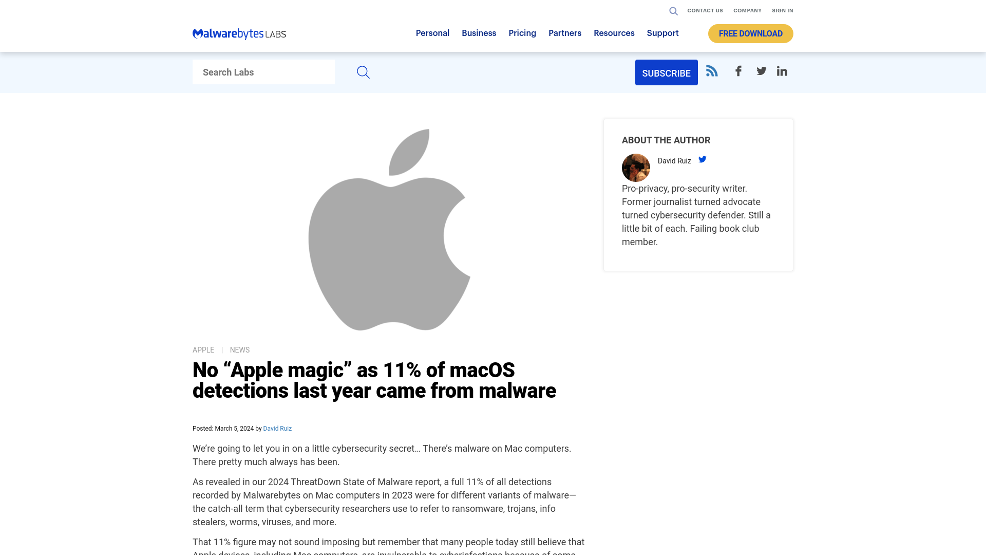 No “Apple magic” as 11% of macOS detections last year came from malware | Malwarebytes