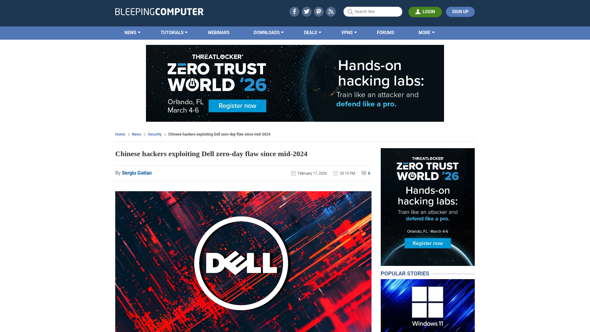 Chinese hackers exploiting Dell zero-day flaw since mid-2024