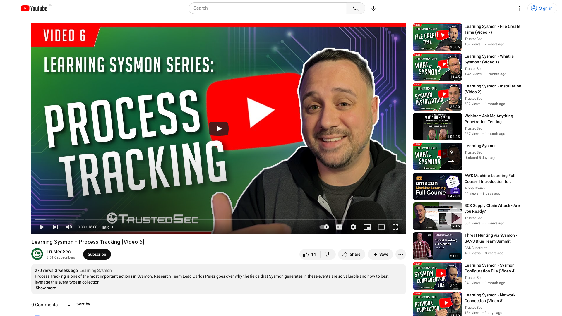 Learning Sysmon - Process Tracking (Video 6) - YouTube