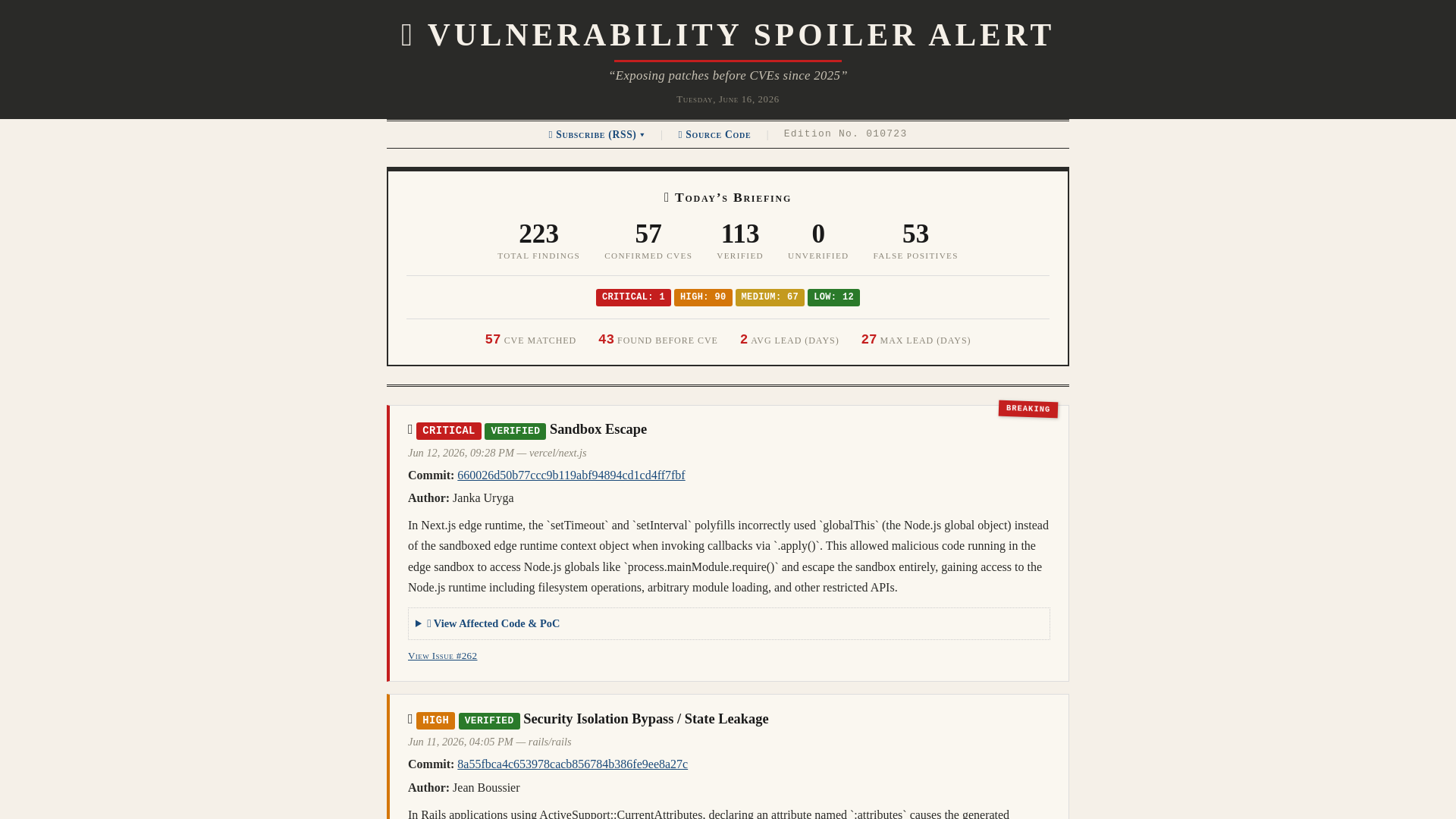 Vulnerability Spoiler Alert