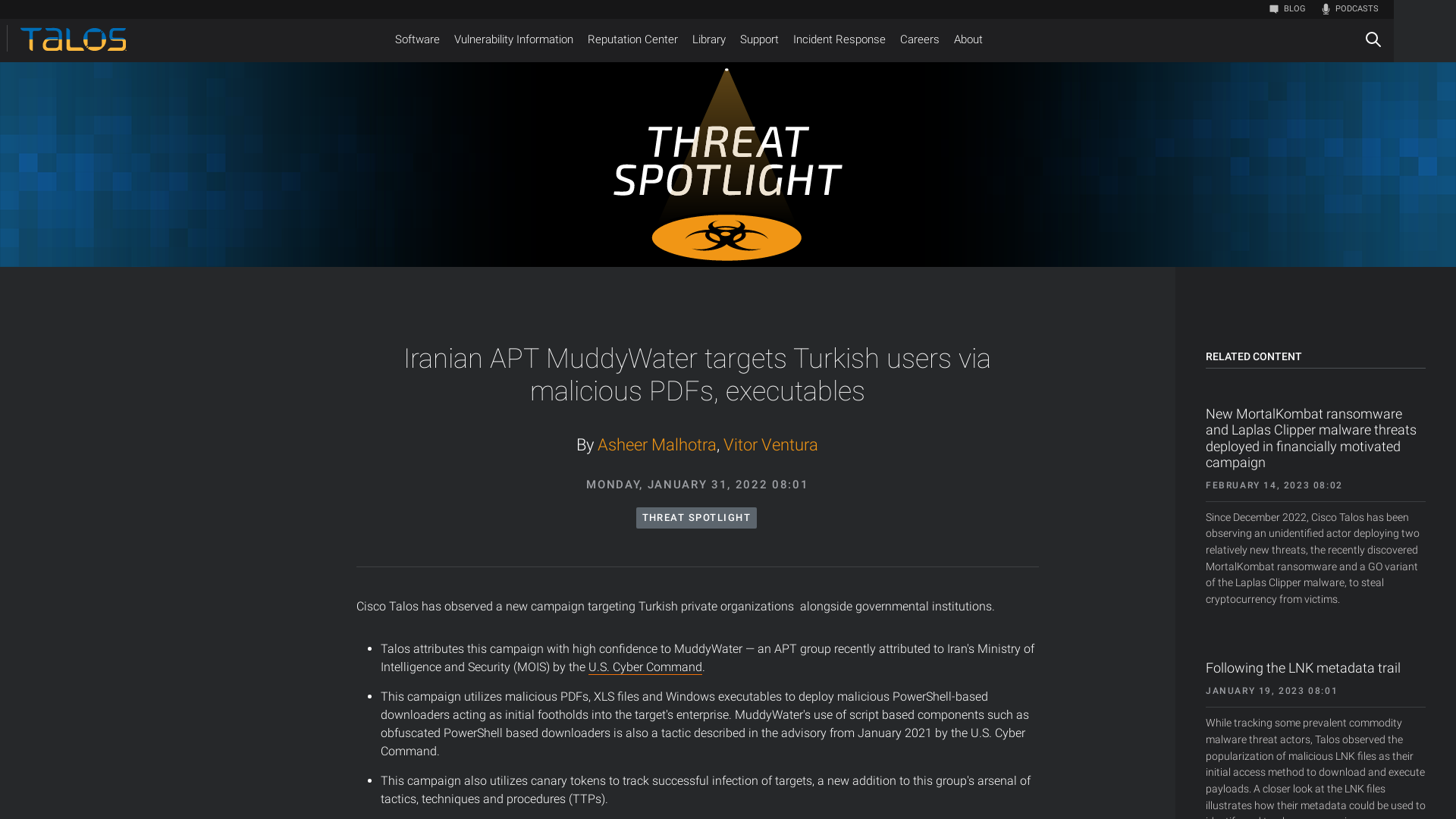 Iranian APT MuddyWater targets Turkish users via malicious PDFs, executables