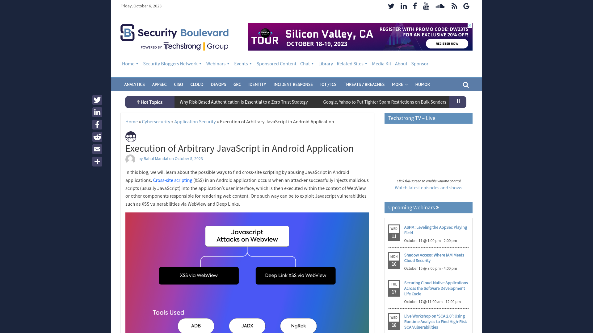 Execution of Arbitrary JavaScript in Android Application - Security Boulevard