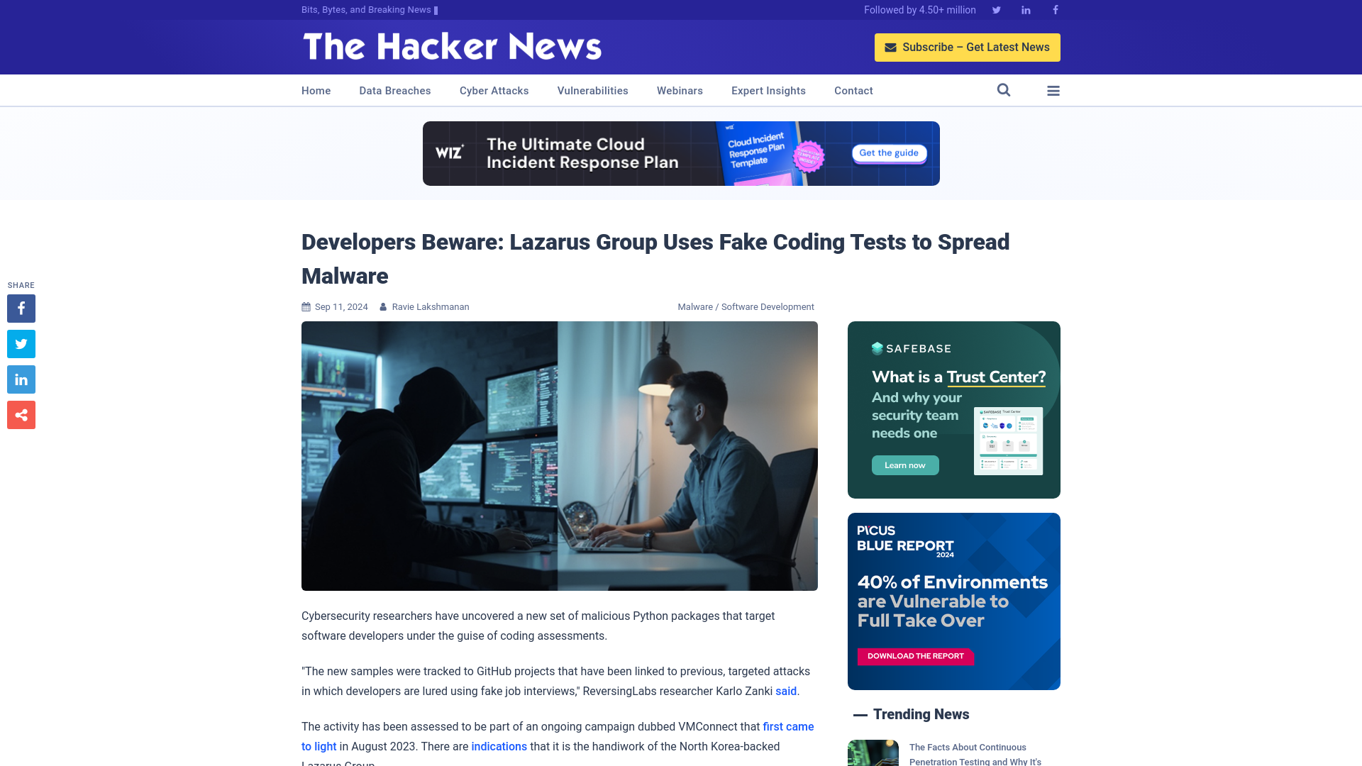 Developers Beware: Lazarus Group Uses Fake Coding Tests to Spread Malware