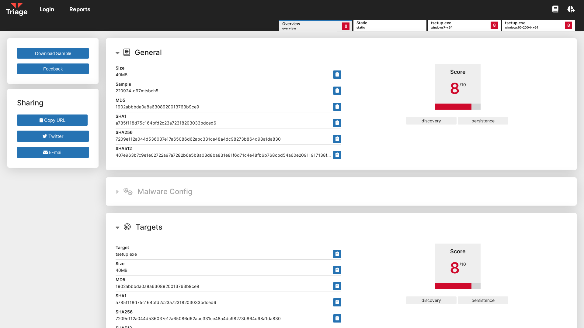 Triage | Malware sandboxing report by Hatching Triage