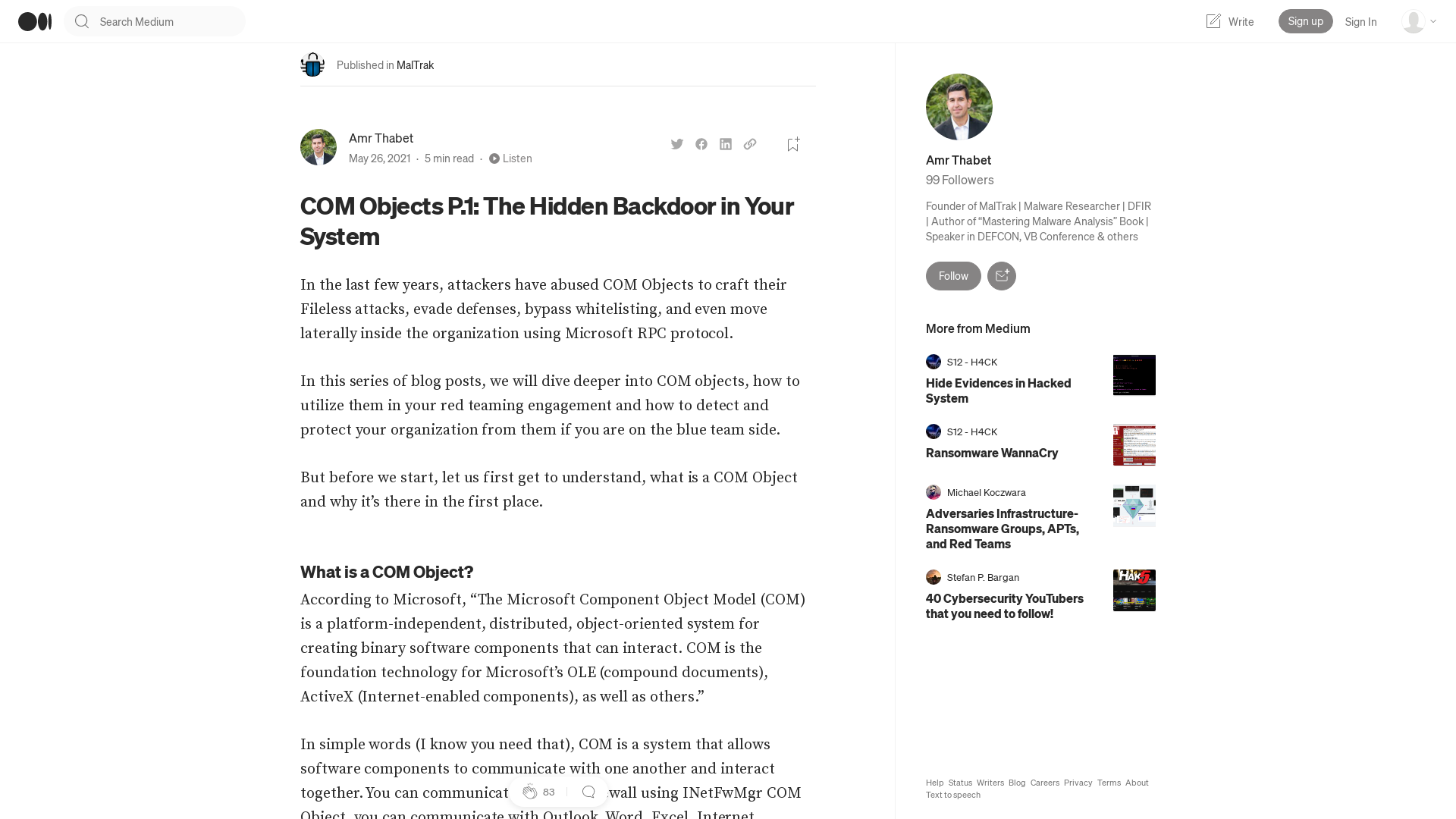 COM Objects P.1: The Hidden Backdoor in Your System | by Amr Thabet | MalTrak