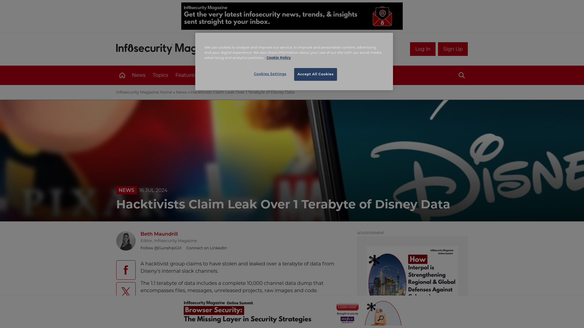 Hacktivists Claim Leak Over 1 Terabyte of Disney Data - Infosecurity Magazine