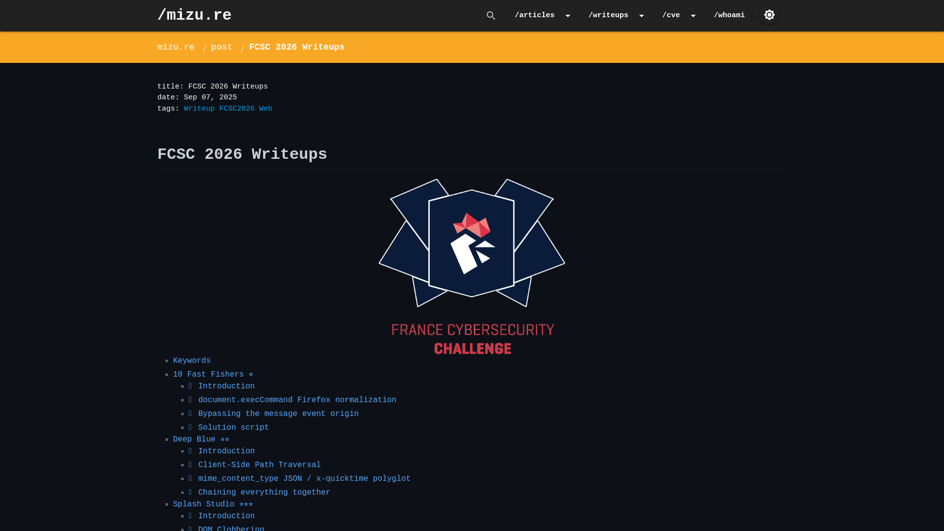 FCSC 2026 Writeups | mizu.re