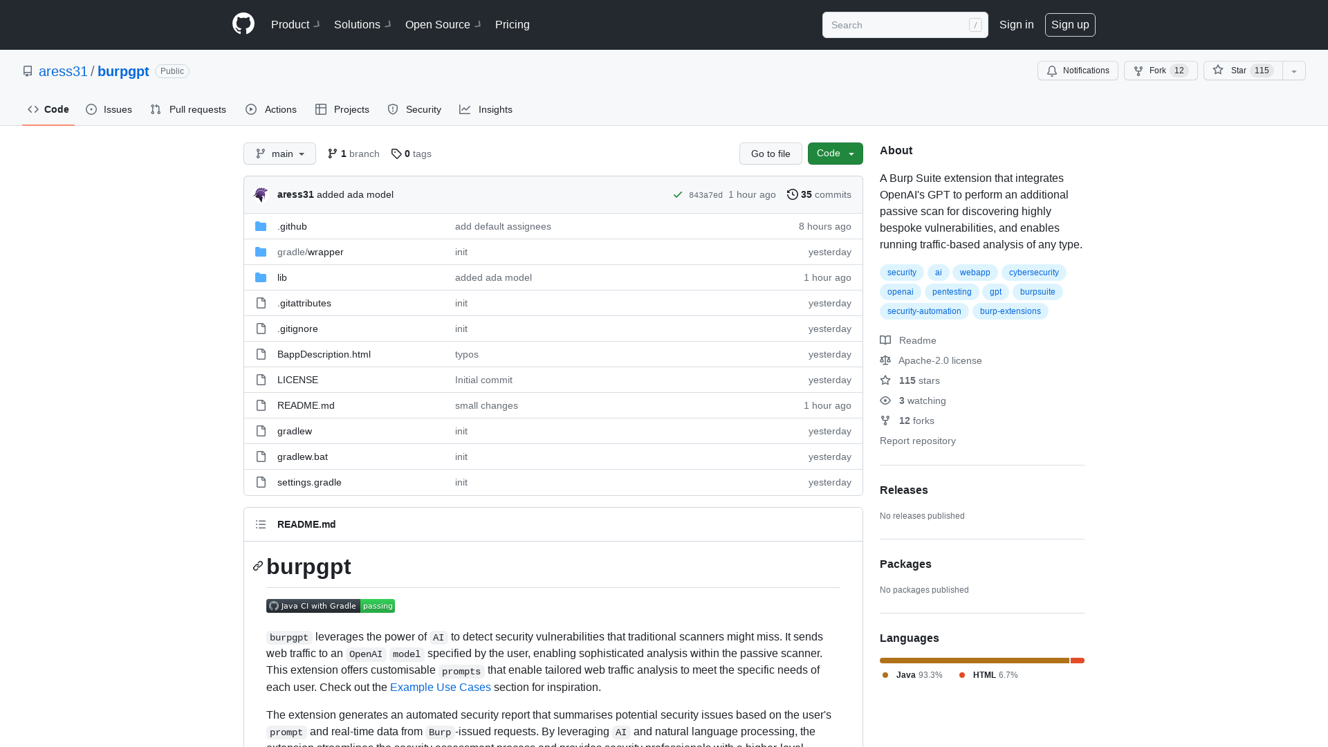 GitHub - aress31/burpgpt: A Burp Suite extension that integrates OpenAI's GPT to perform an additional passive scan for discovering highly bespoke vulnerabilities, and enables running traffic-based analysis of any type.