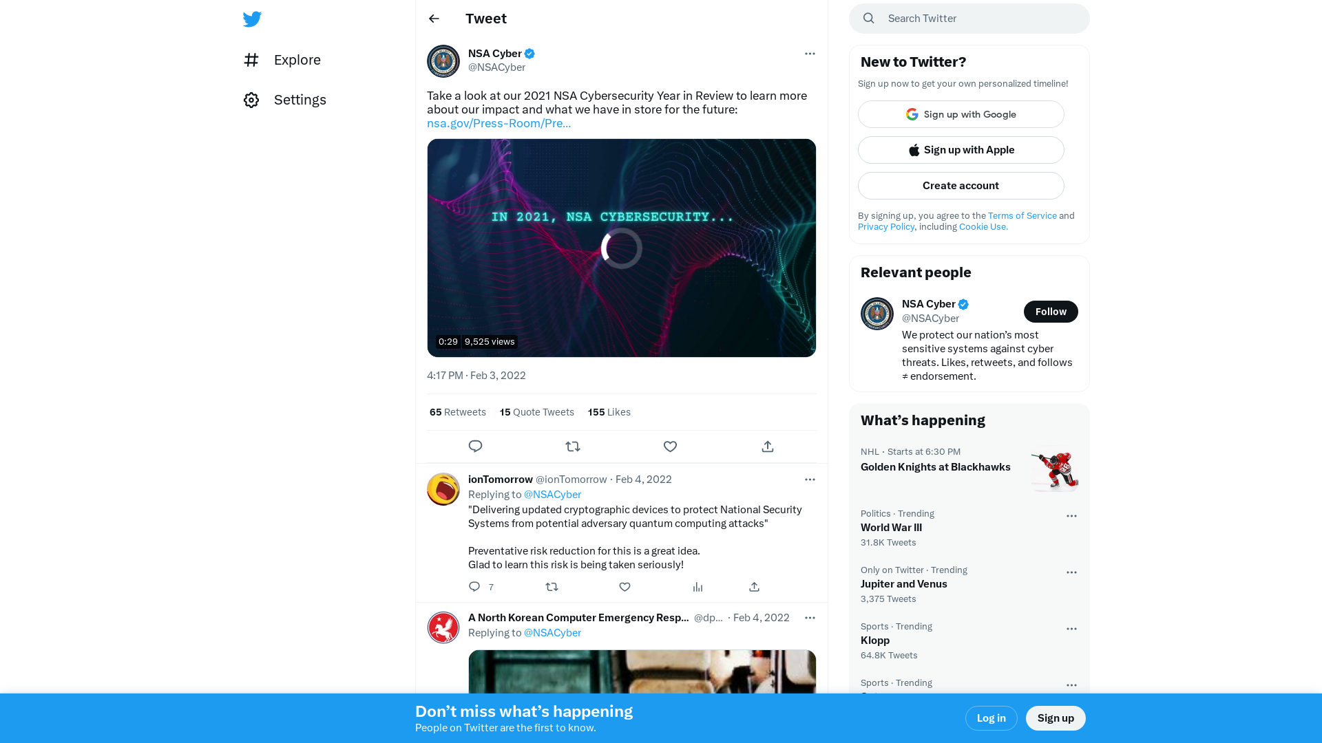 NSA Cyber on Twitter: "Take a look at our 2021 NSA Cybersecurity Year in Review to learn more about our impact and what we have in store for the future: https://t.co/6sz3FiNEJY https://t.co/DH6NB17Oku" / Twitter