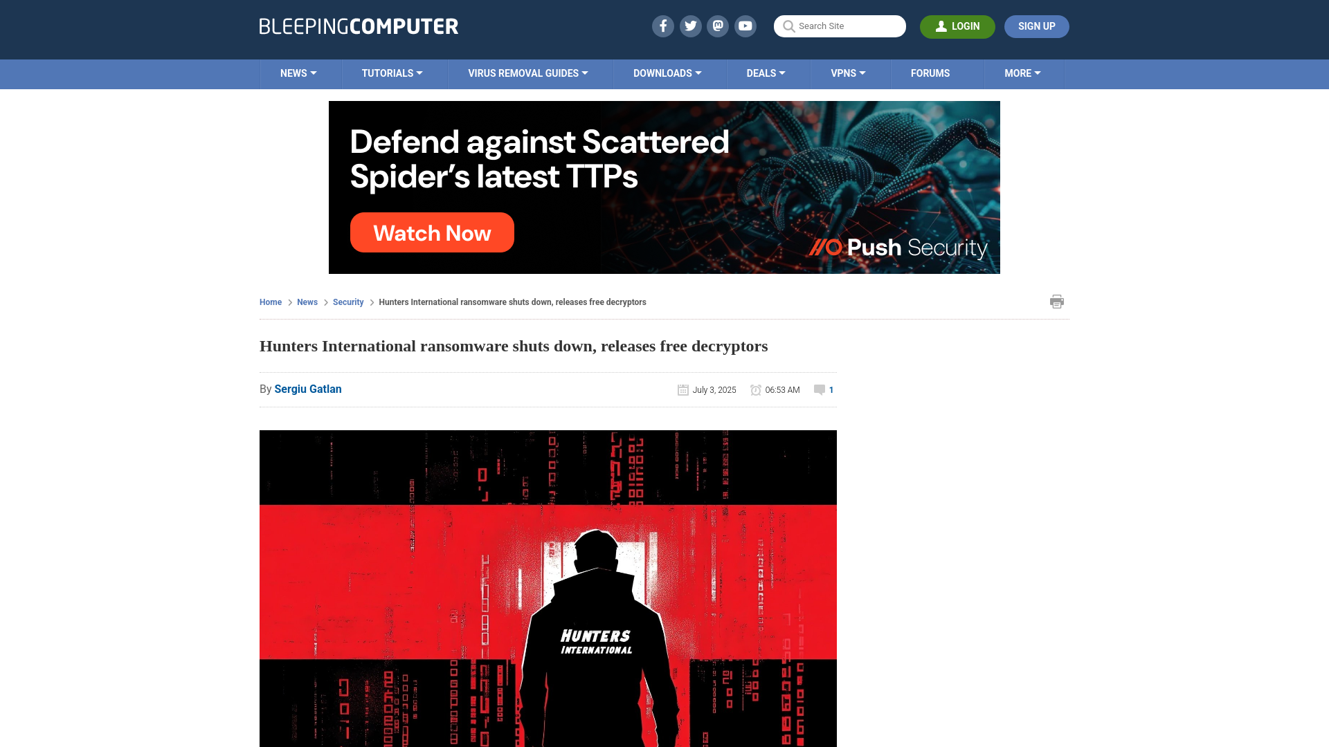 Hunters International ransomware shuts down, releases free decryptors