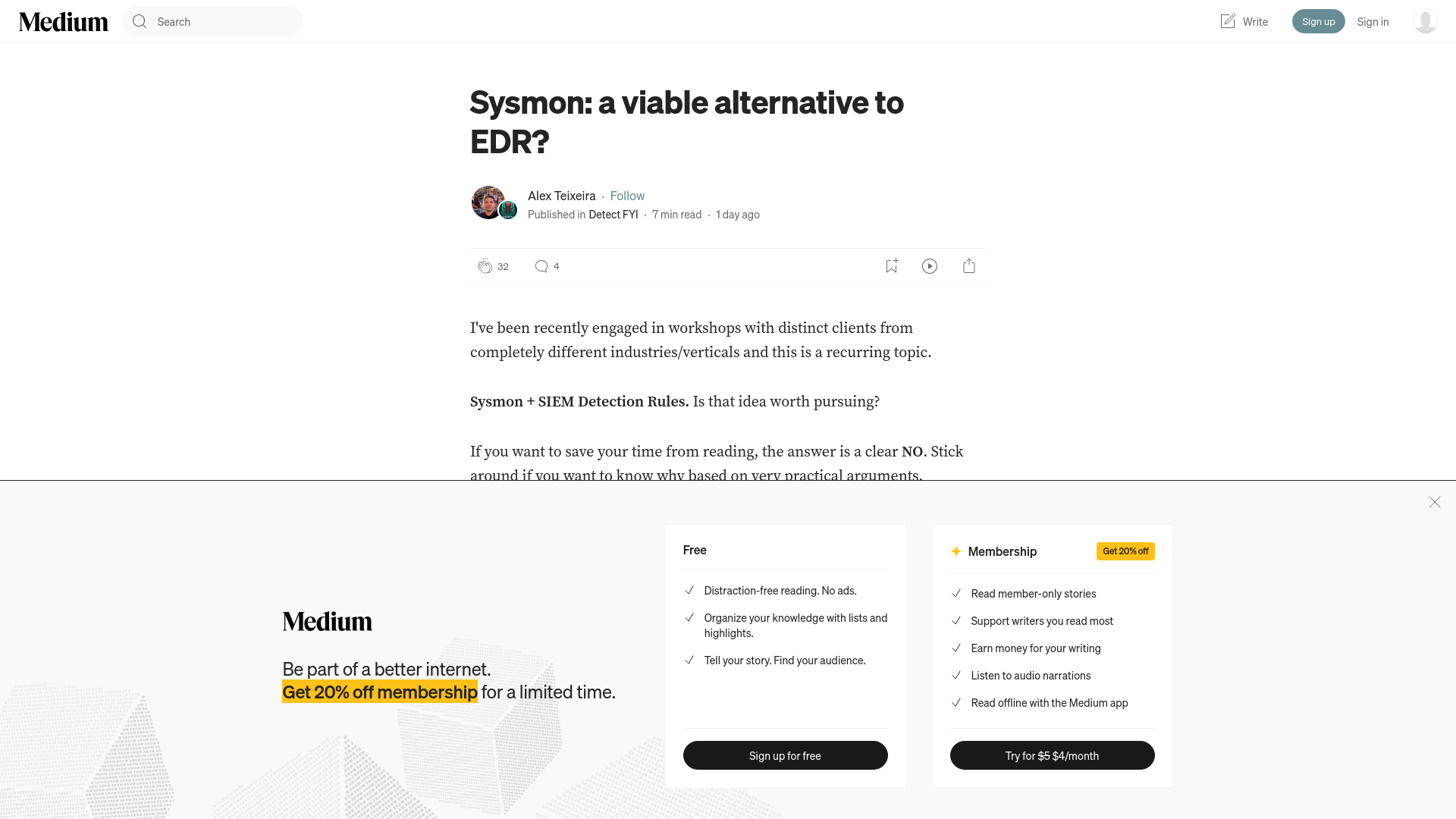 Sysmon: a viable alternative to EDR? | by Alex Teixeira | Jul, 2024 | Detect FYI