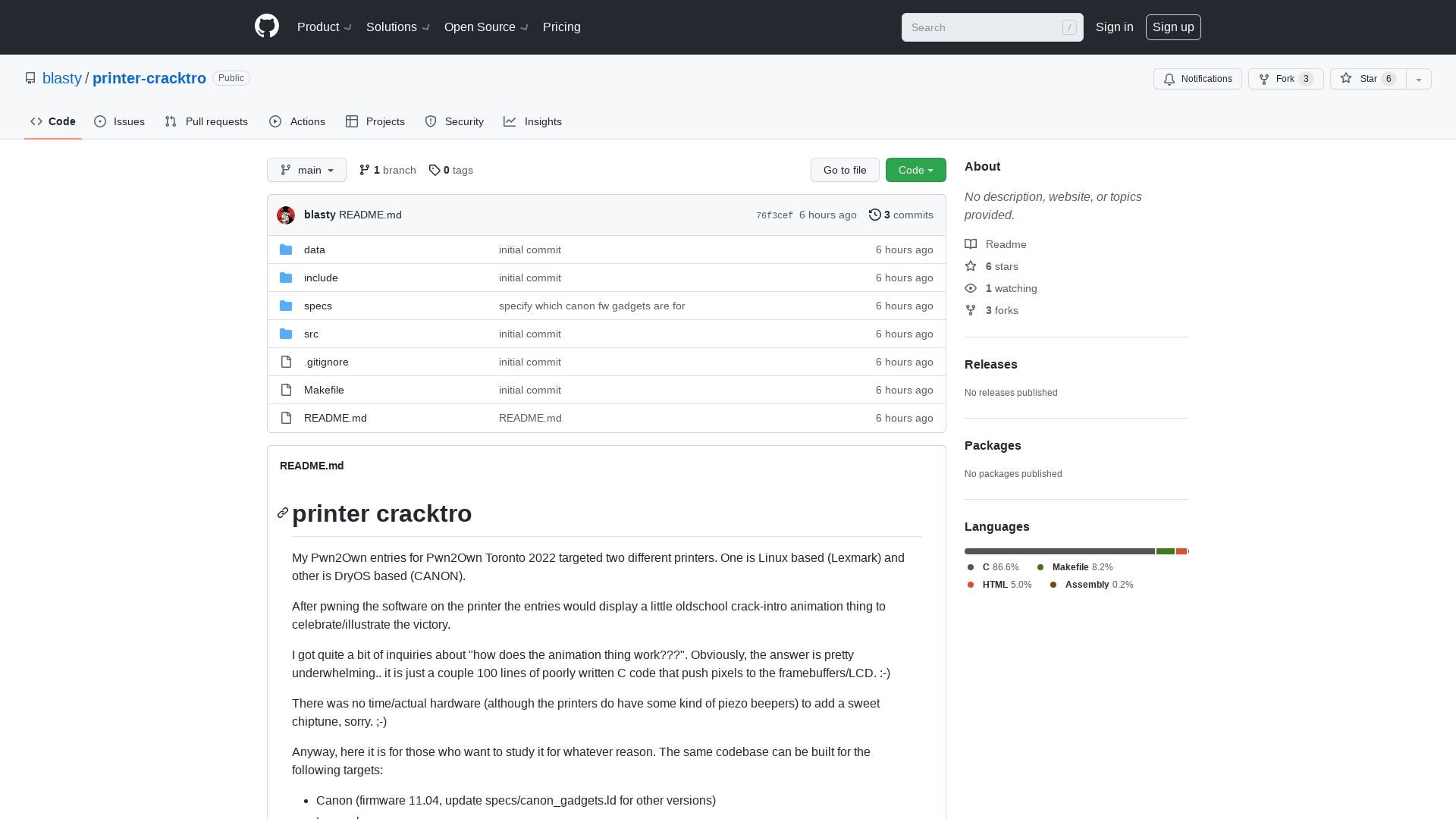 GitHub - blasty/printer-cracktro