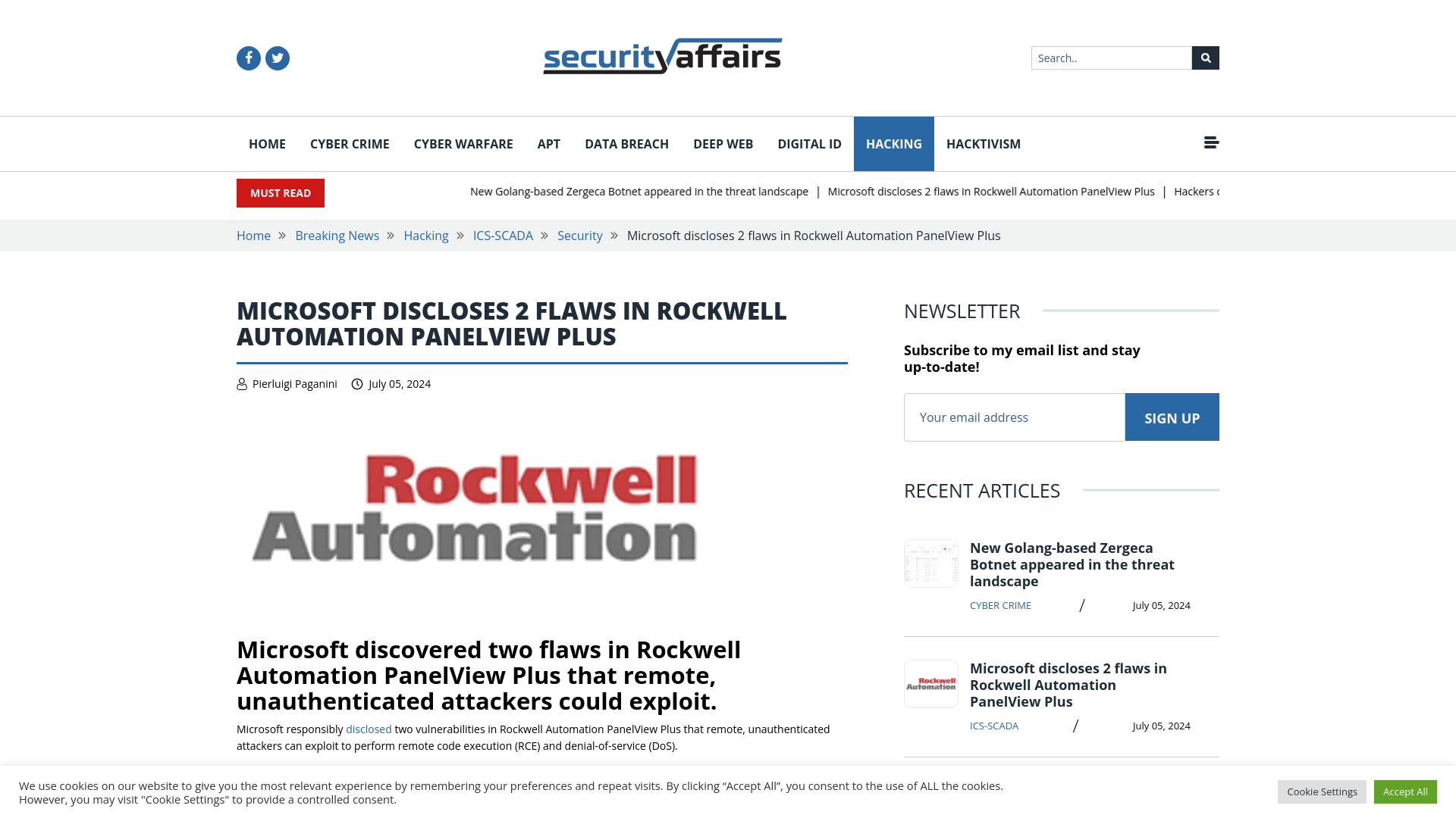 Microsoft discloses 2 flaws in Rockwell Automation PanelView Plus