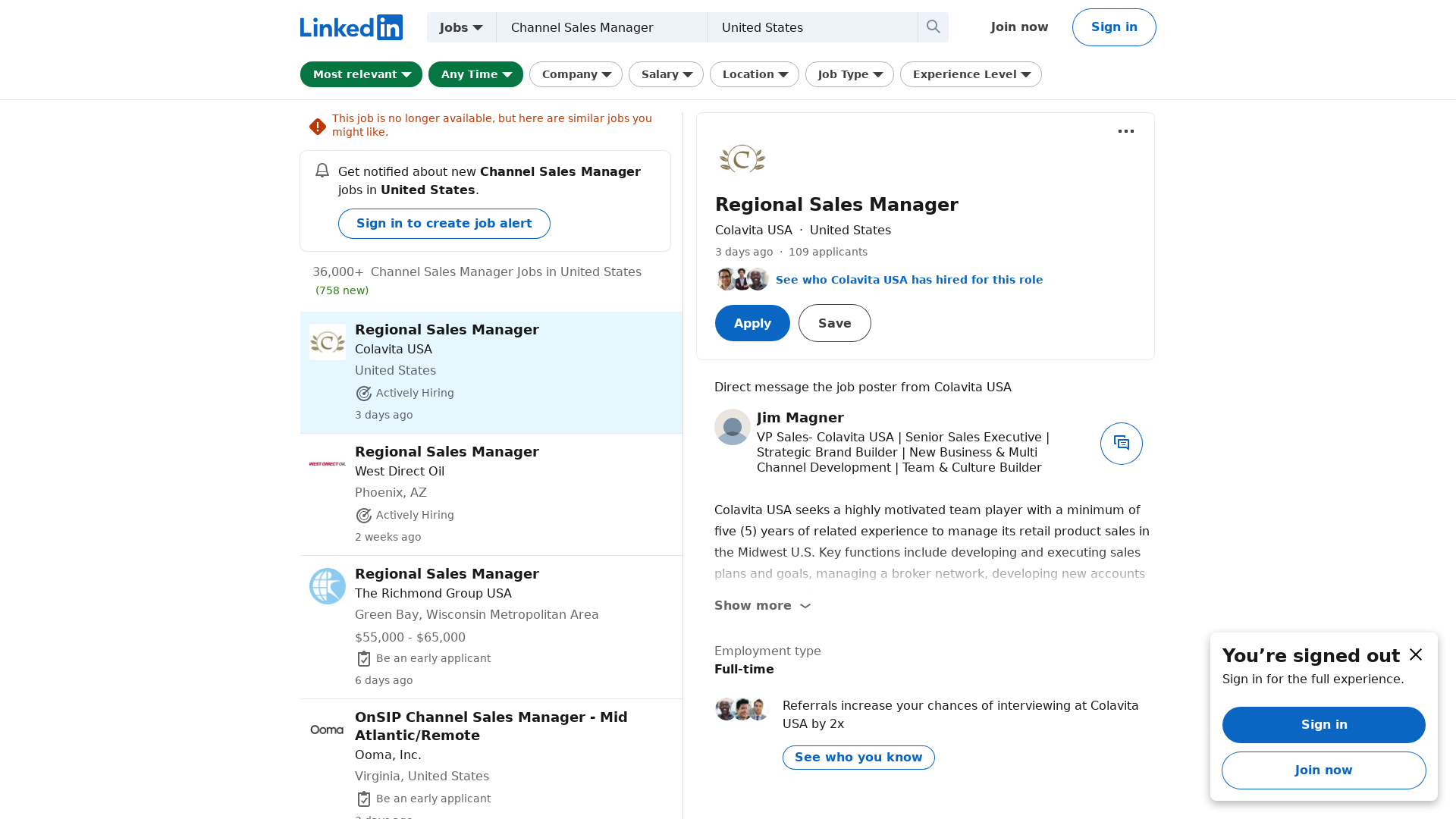 36,000+ Channel Sales Manager jobs in United States (758 new)