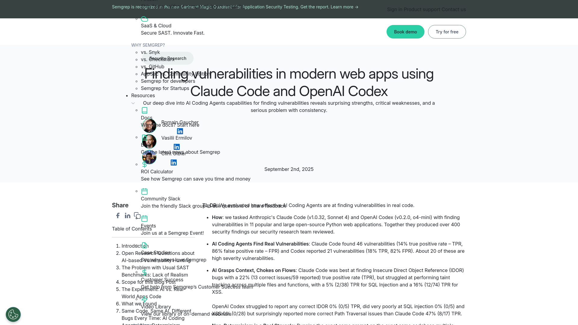 Finding vulnerabilities in modern web apps using Claude Code and OpenAI Codex | Semgrep