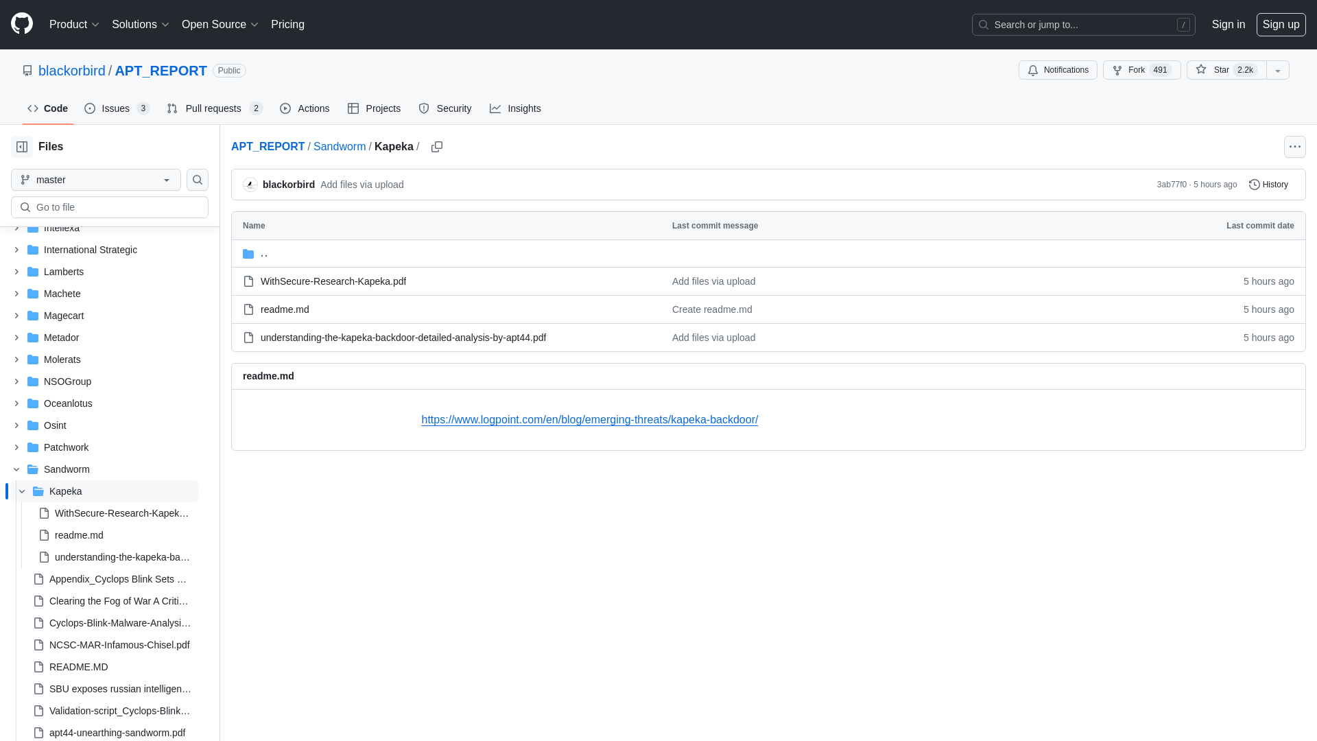 APT_REPORT/Sandworm/Kapeka at master · blackorbird/APT_REPORT · GitHub