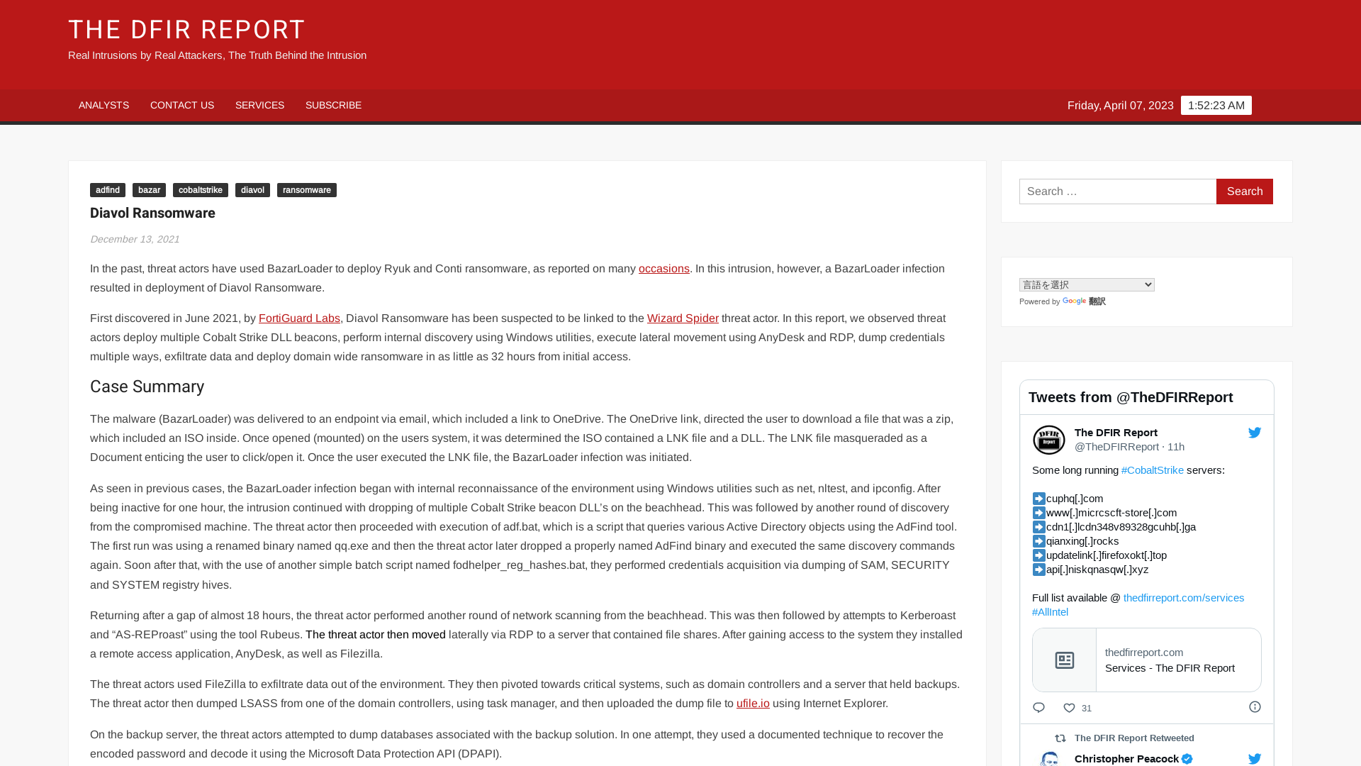 Diavol Ransomware