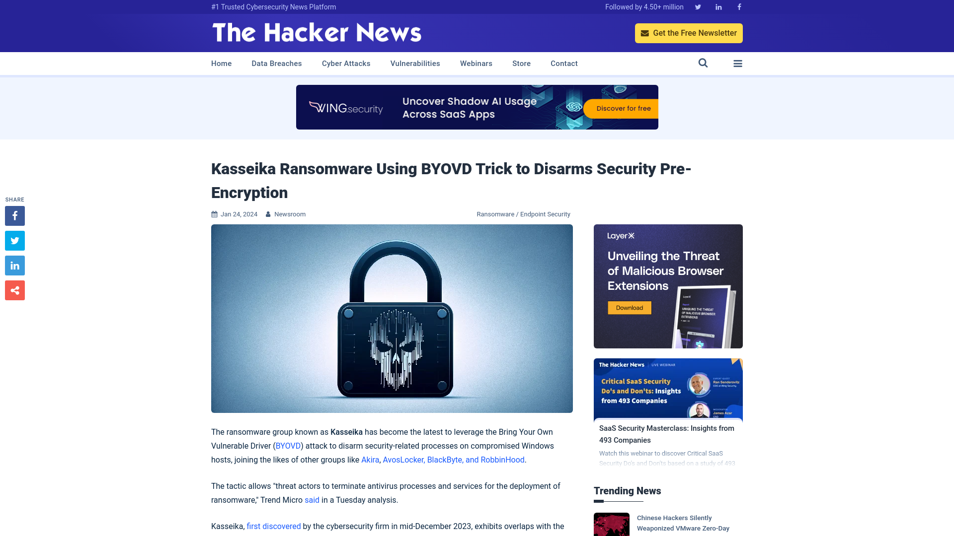 Kasseika Ransomware Using BYOVD Trick to Disarms Security Pre-Encryption