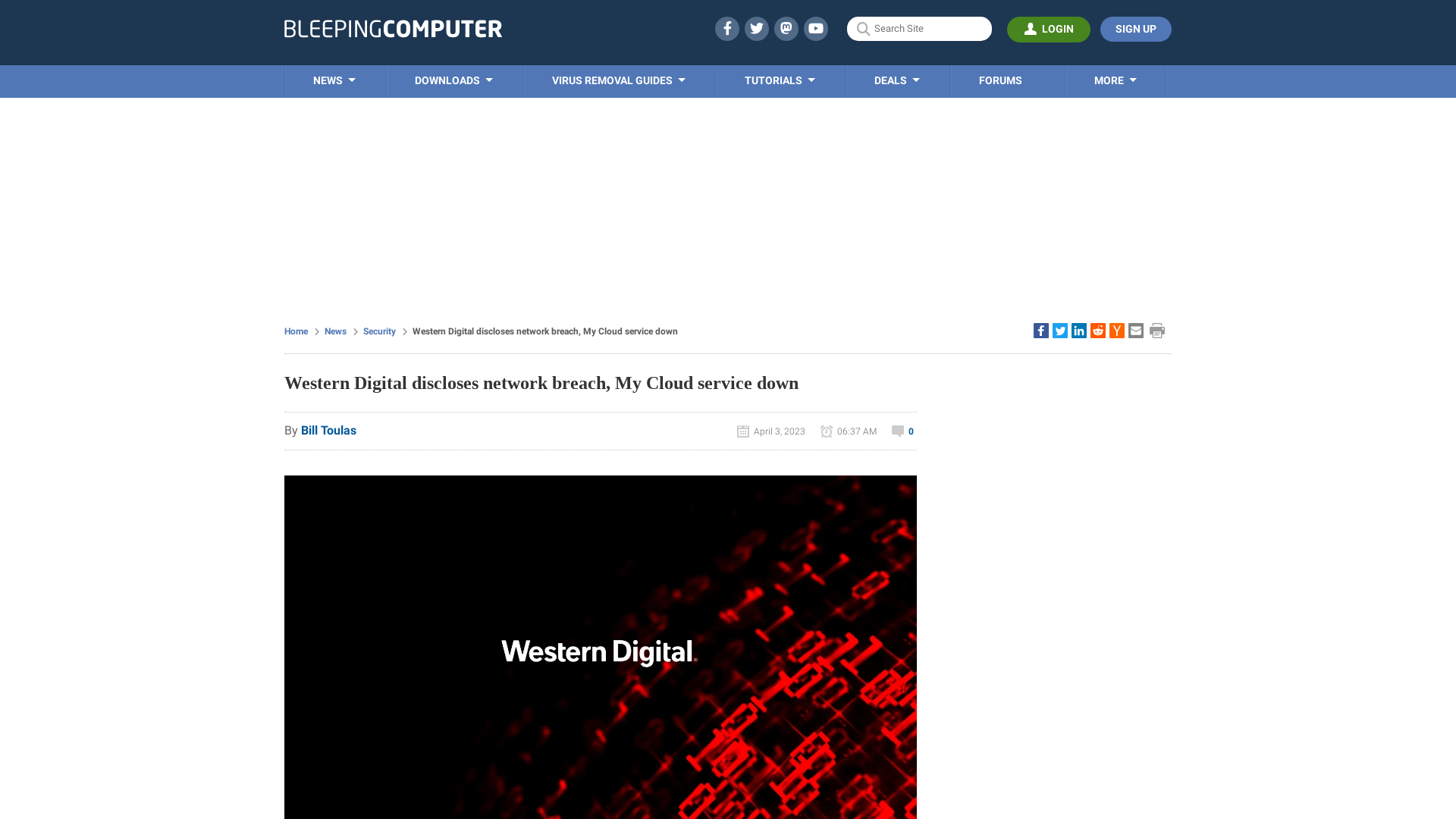 Western Digital discloses network breach, My Cloud service down