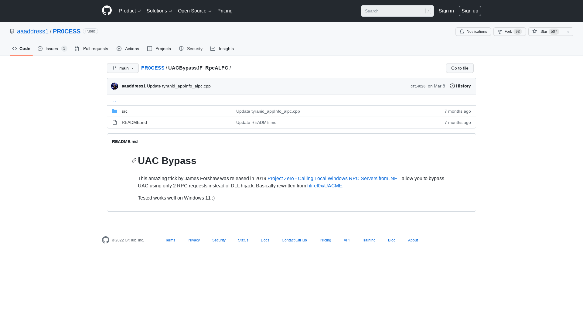 PR0CESS/UACBypassJF_RpcALPC at main · aaaddress1/PR0CESS · GitHub