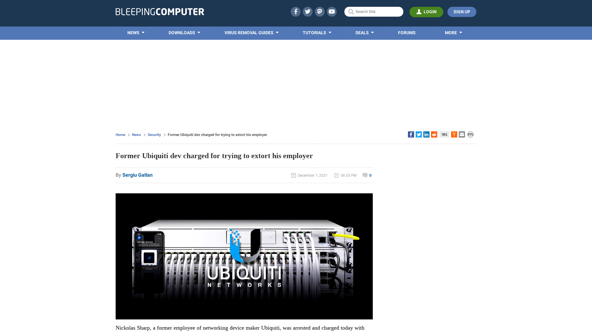 Former Ubiquiti dev charged for trying to extort his employer