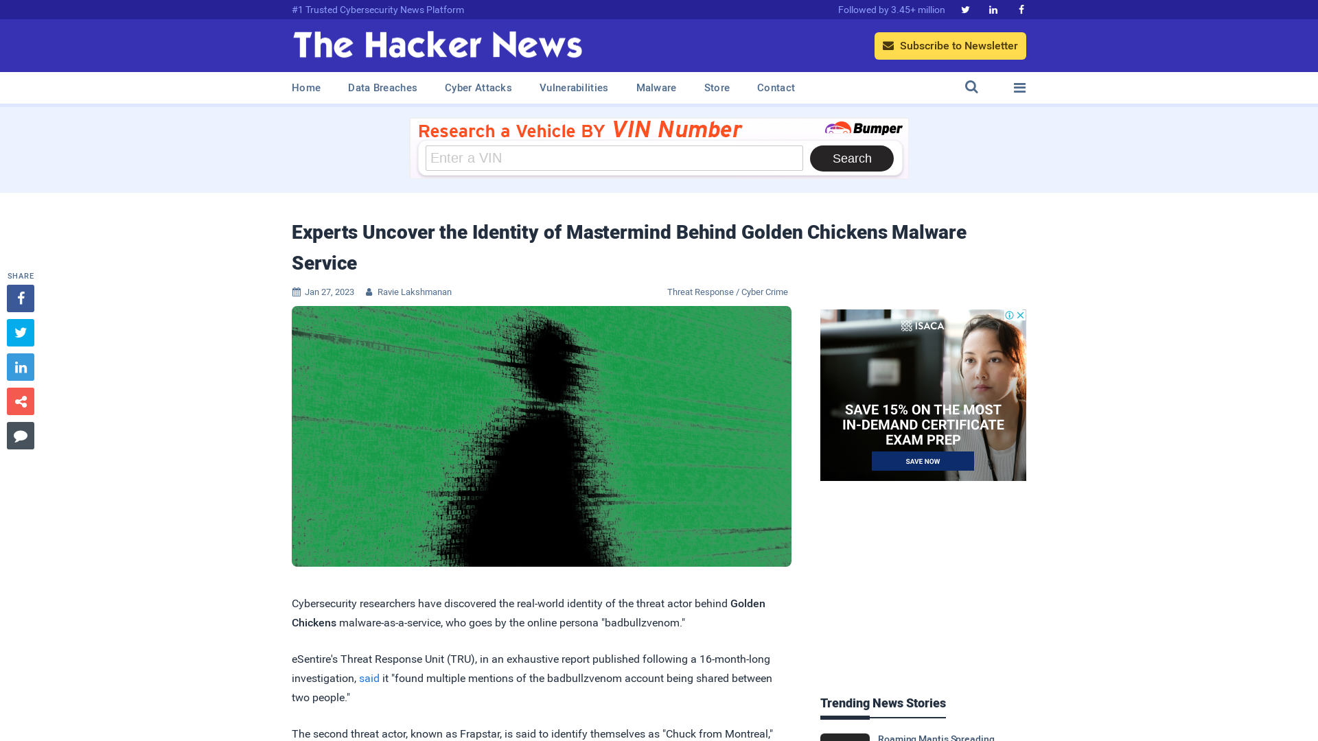 Experts Uncover the Identity of Mastermind Behind Golden Chickens Malware Service